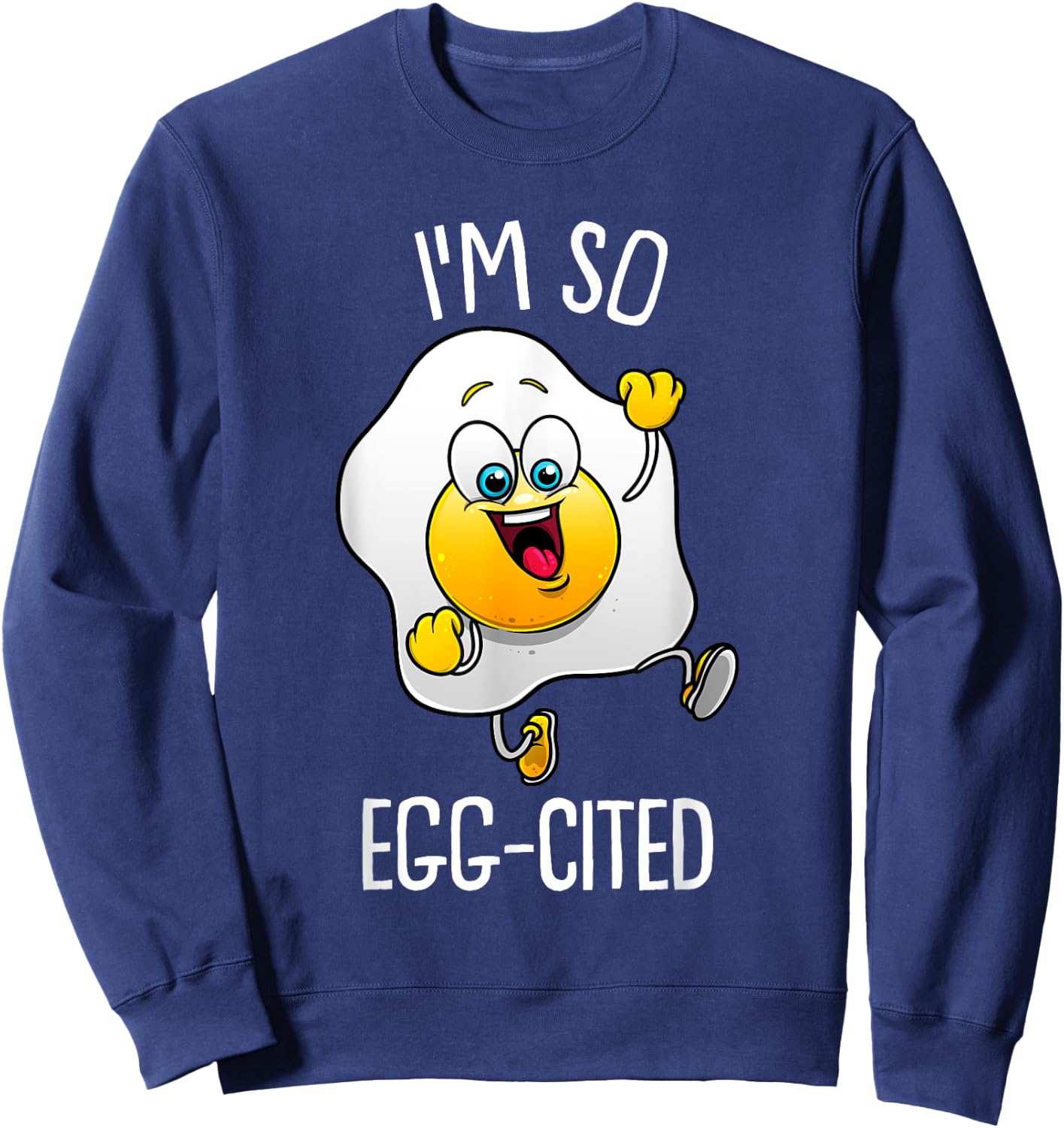 Funny Egg Gift Kids Men Women Cool Fried Egg Lover Food Pun Sweatshirt - Sweatshirt | Navy