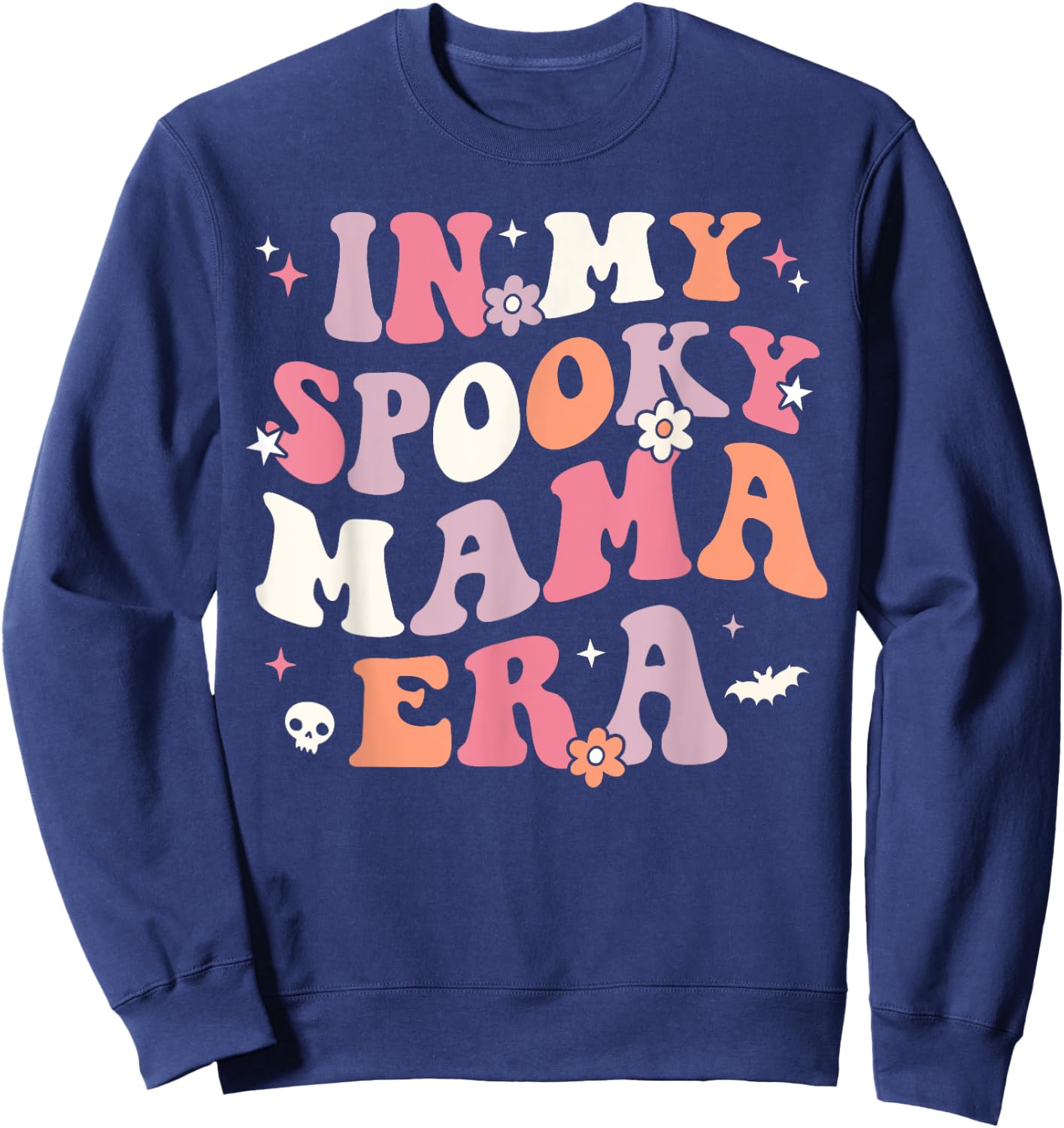 In My Spooky Mama Era Retro Halloween Witchy One Spooky Mom Sweatshirt - Sweatshirt | Navy