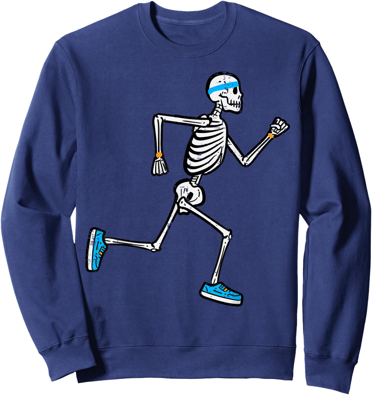 Halloween Skeleton Running Marathon Costume Men Women Kids Sweatshirt - Sweatshirt | Navy
