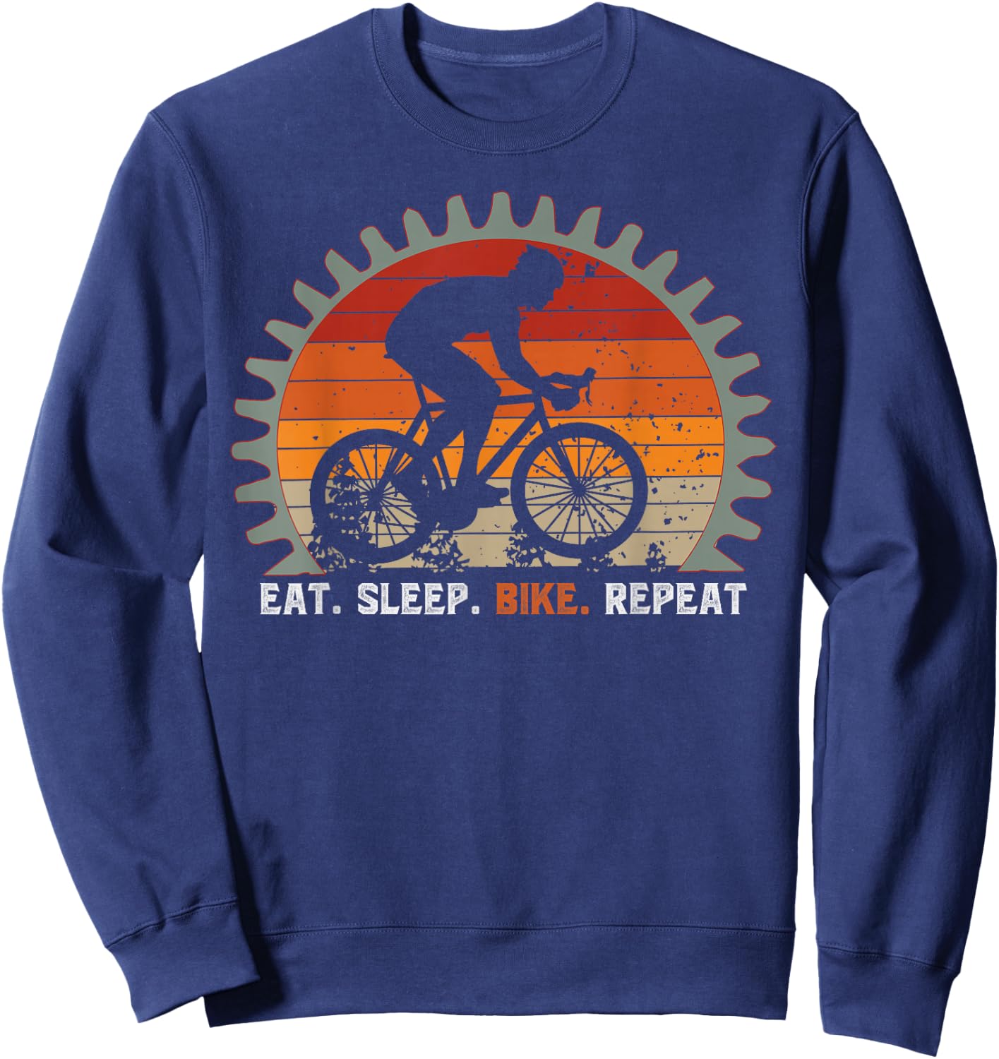 Eat Sleep Bike Repeat Bicycle Gift Cyclist Sweatshirt - Sweatshirt | Navy