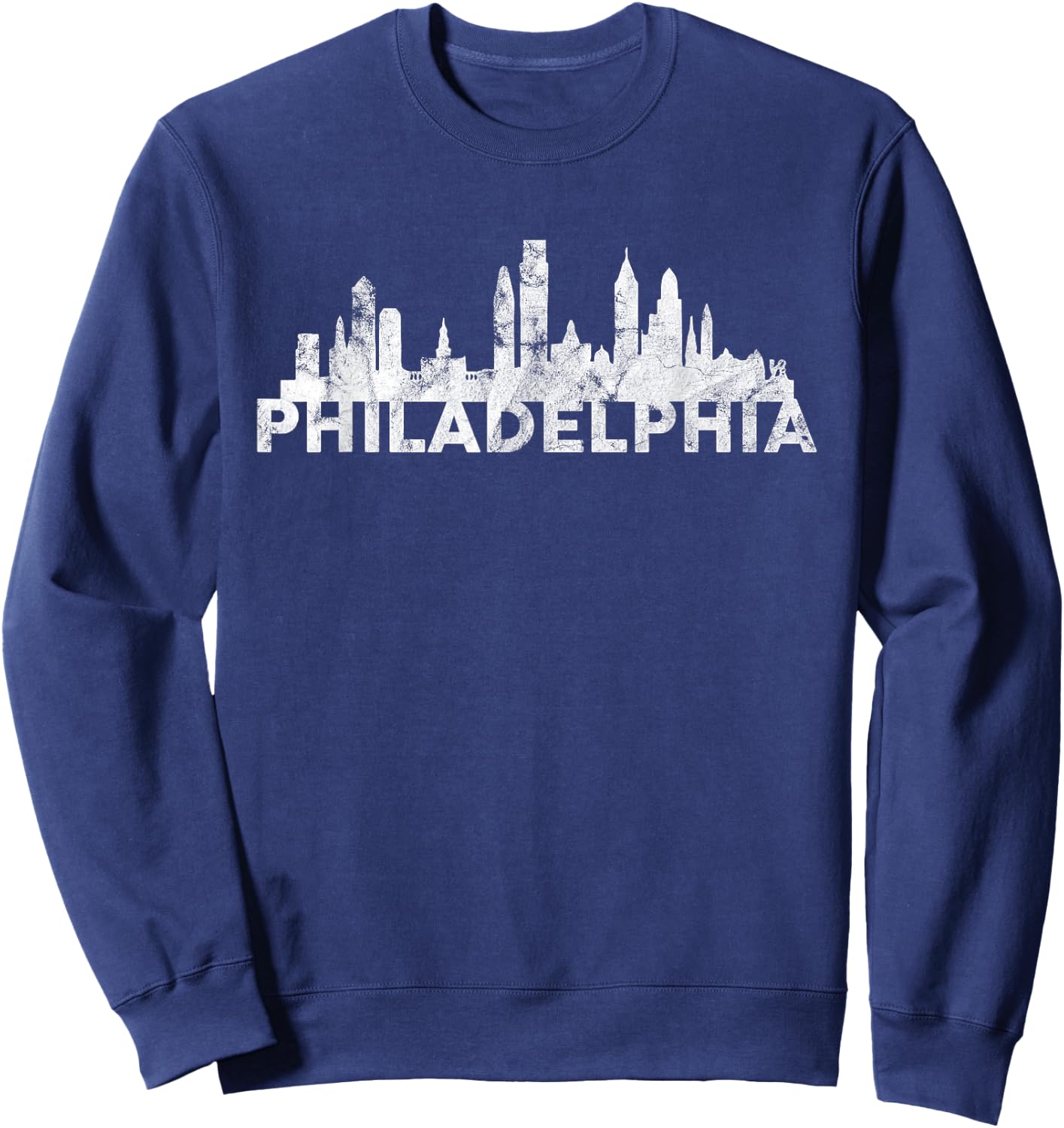 Love Philadelphia Skyline Downtown Cityscape Philly Souvenir Sweatshirt - Sweatshirt | Navy