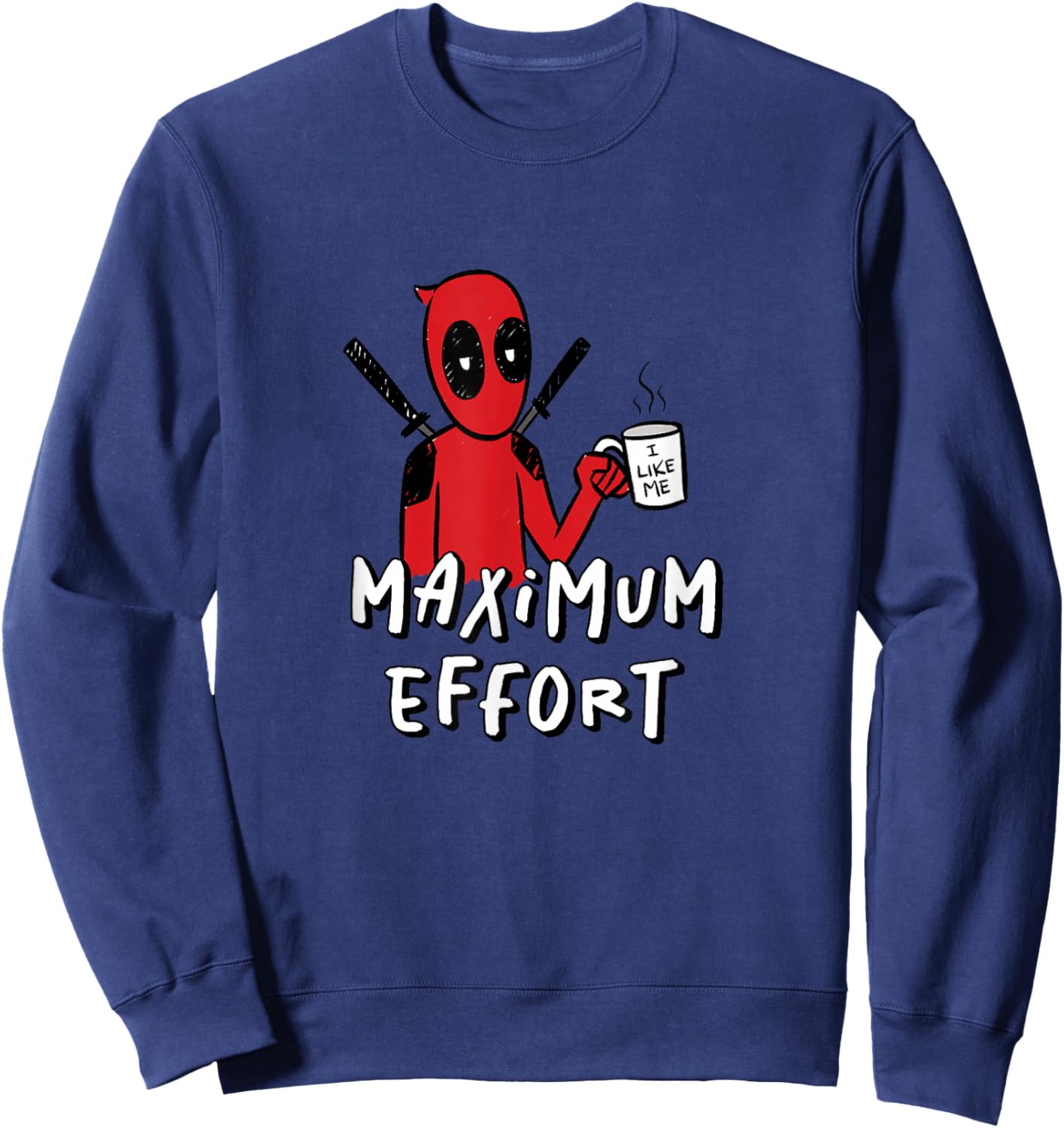 Marvel Studios Deadpool & Wolverine Maximum Effort Coffee Sweatshirt - Sweatshirt | Navy