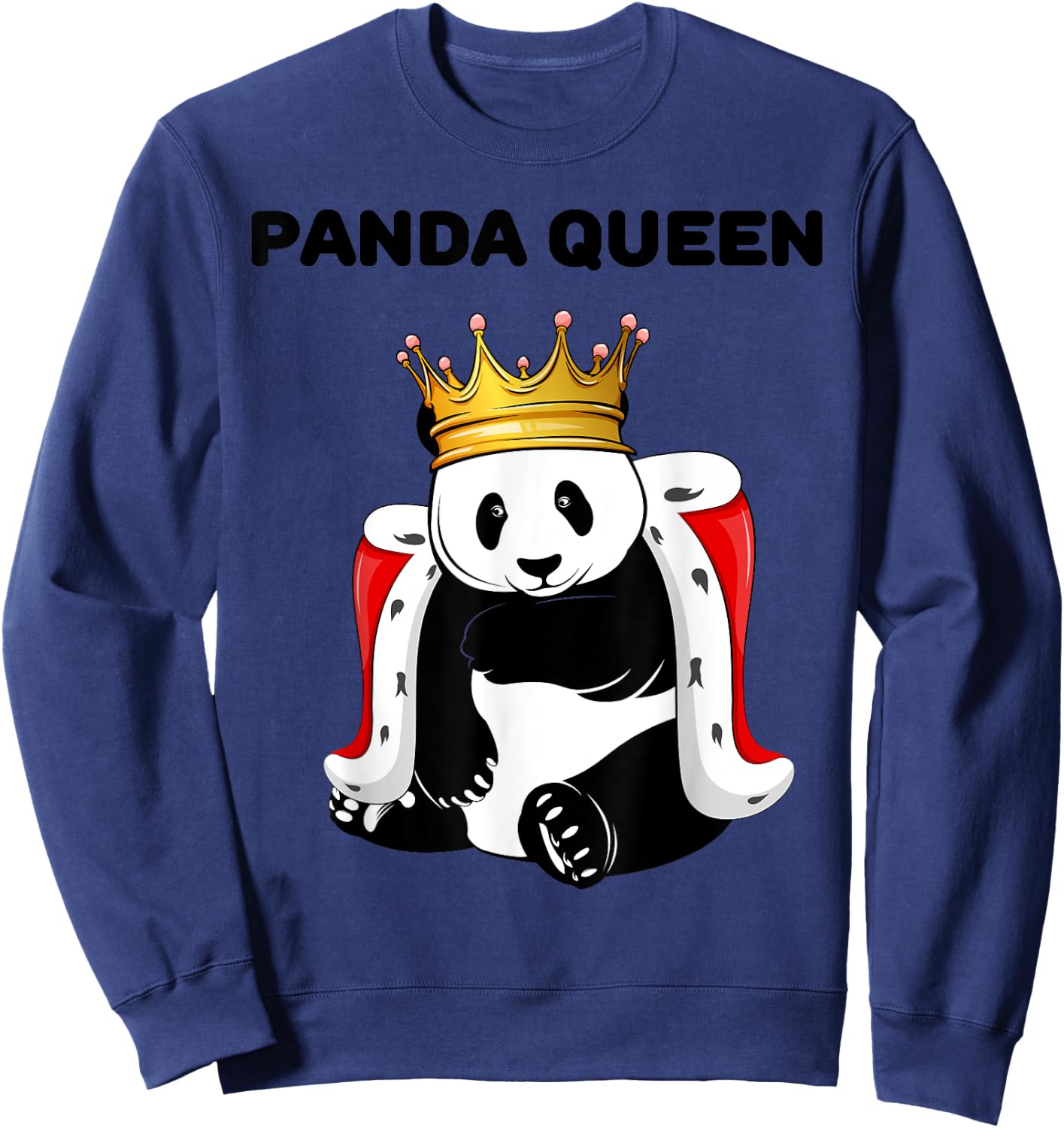 Panda Queen | Girls Panda Lover | Panda Sweatshirt - Sweatshirt | Navy