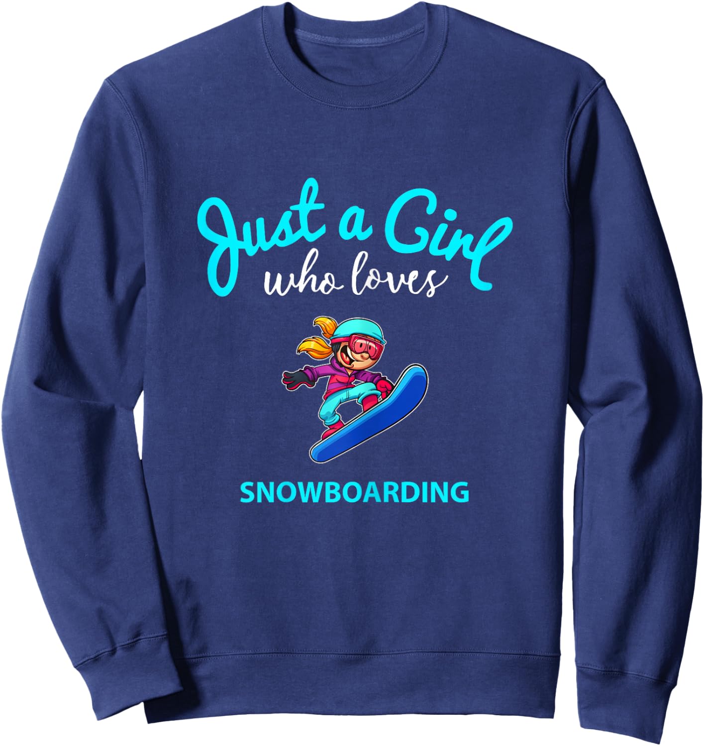 Snowboard Jersey for Girls | Children's Snowboarding Sweatshirt - Sweatshirt | Navy