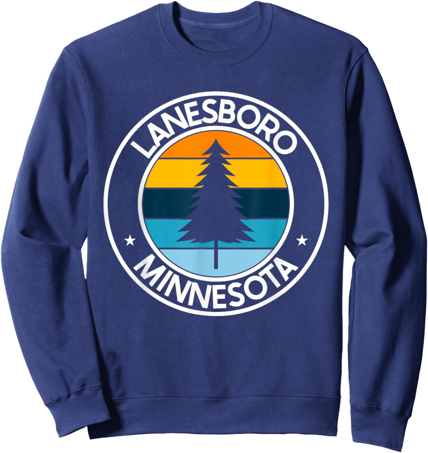 Lanesboro Minnesota MN USA City Pride Retro Sunset Sweatshirt - Sweatshirt | Navy
