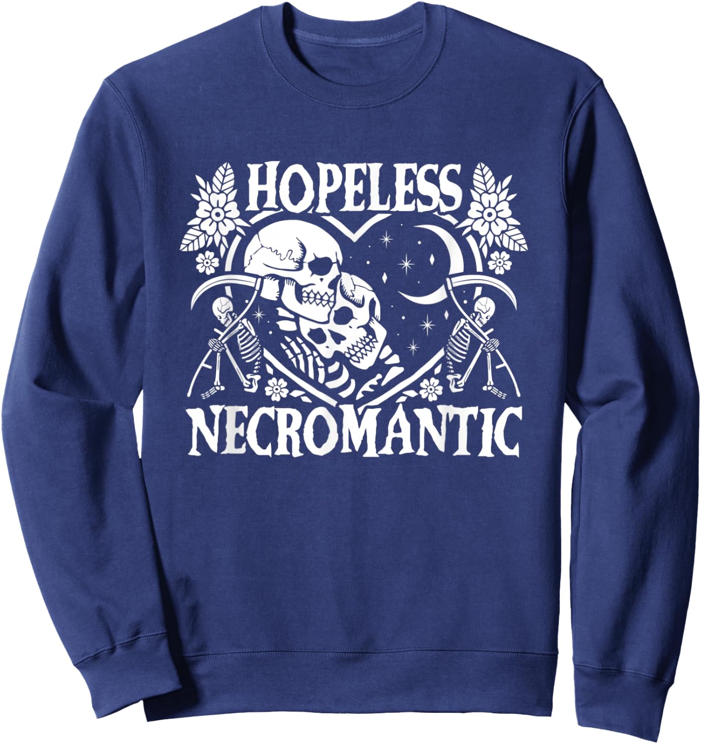 Hopeless Necromantic Death Positive Skeletons And Reapers Sweatshirt - Sweatshirt | Navy