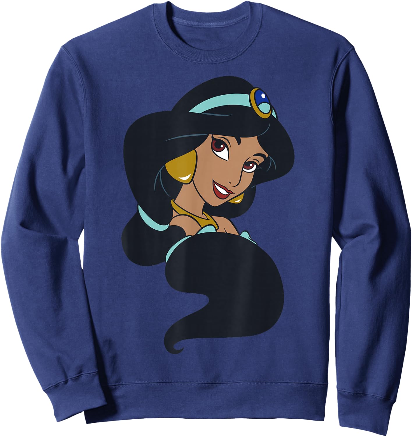 Disney Aladdin Jasmine Hair Swirl Big Portrait Sweatshirt - Sweatshirt | Navy