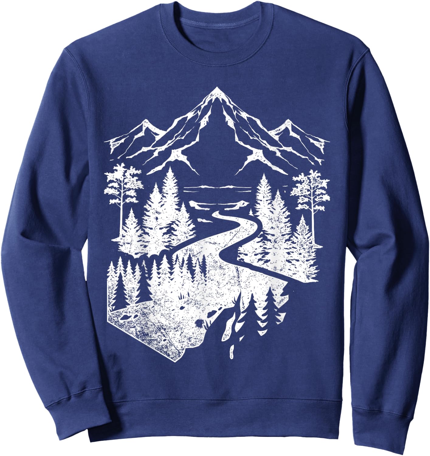 Wildlife Nature Mountains Hiking Outdoor Trees Forest Sweatshirt - Sweatshirt | Navy