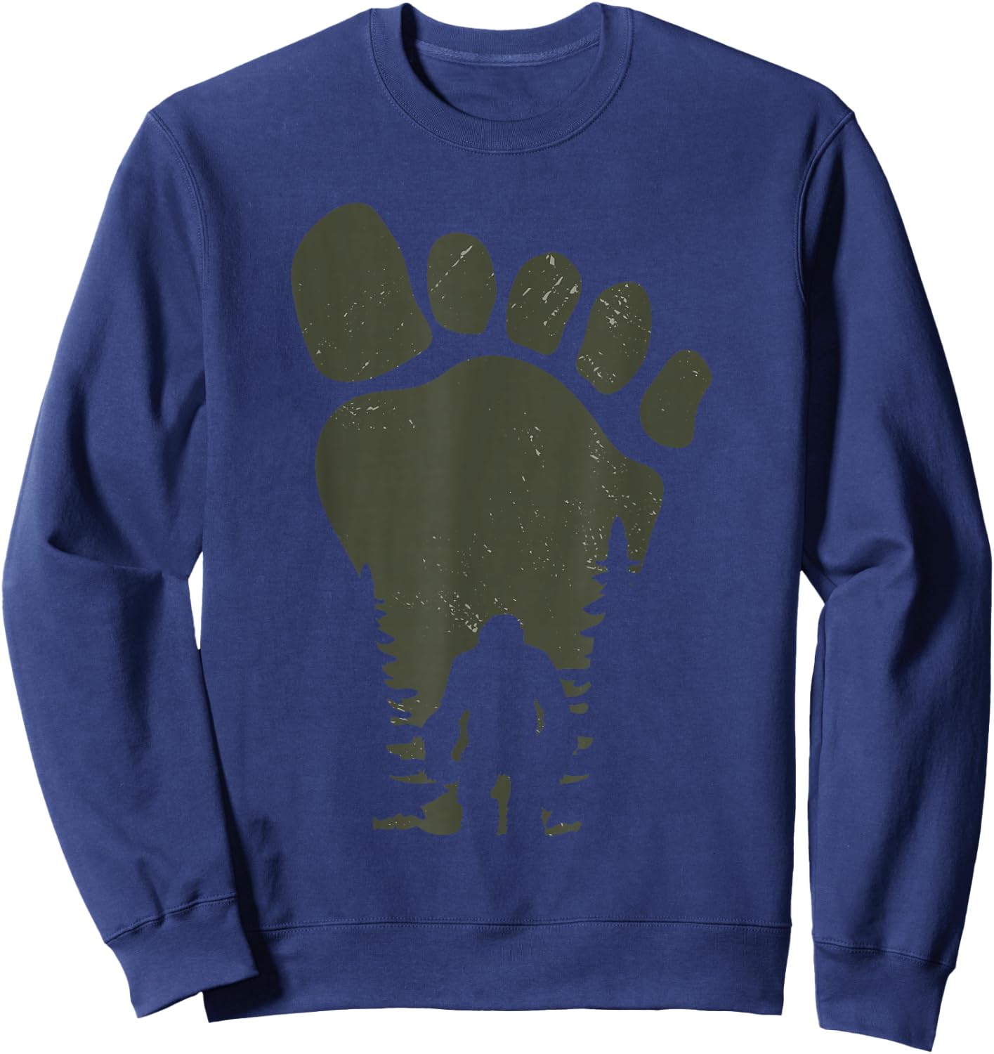 Sasquatch Or Bigfoot in The Forest Footprint Small Sweatshirt - Sweatshirt | Navy