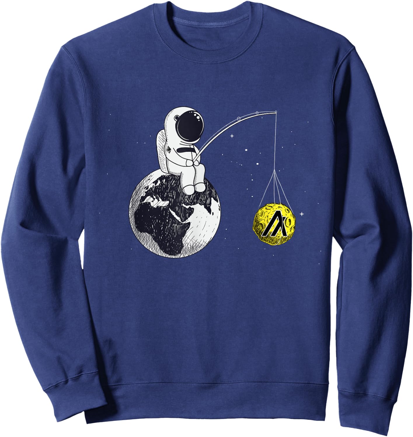 Cryptocurrency Talk - Algorand To The Moon Space Man Merch Sweatshirt - Sweatshirt | Navy