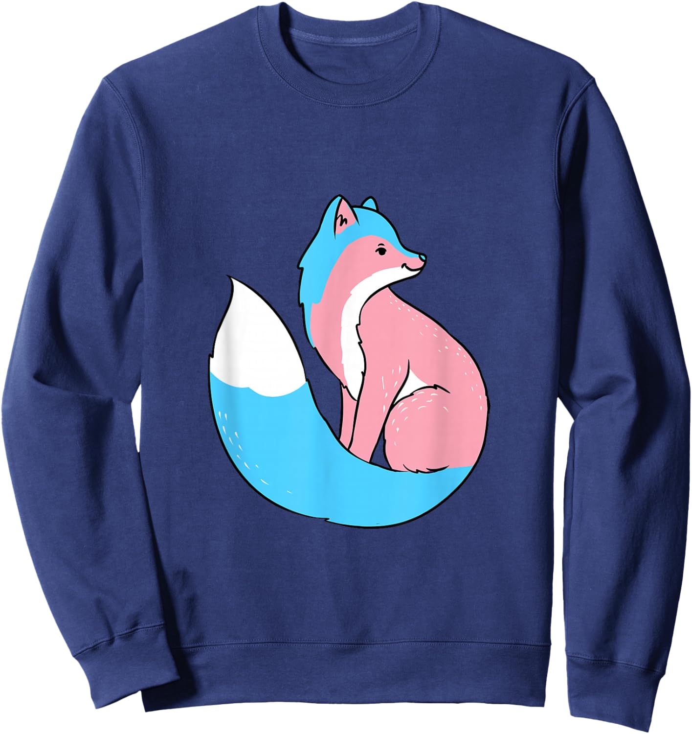 Trans Pride Fox Transgender Sweatshirt - Sweatshirt | Navy