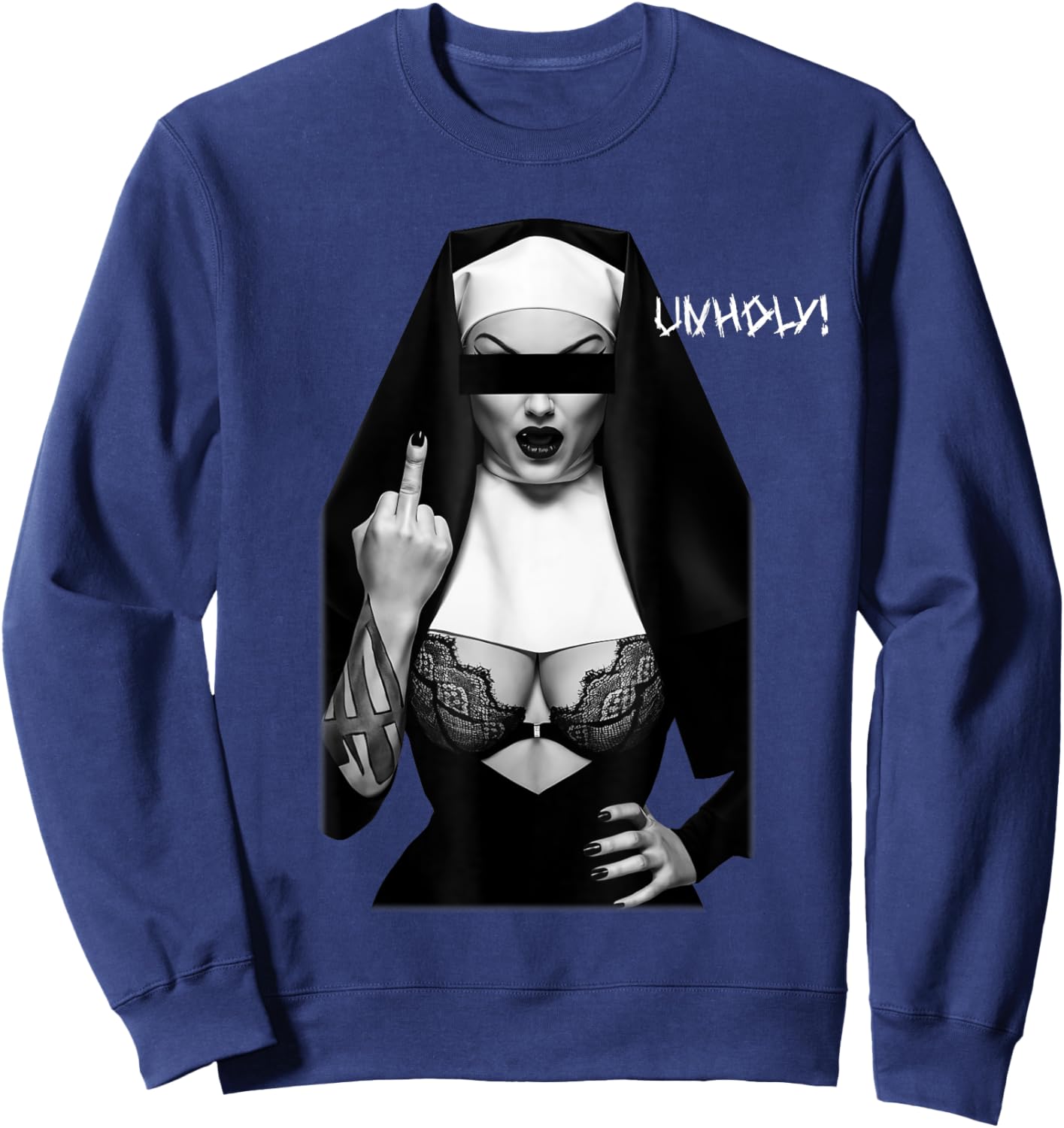 Sexy Unholy Nun Sweatshirt - Sweatshirt | Navy