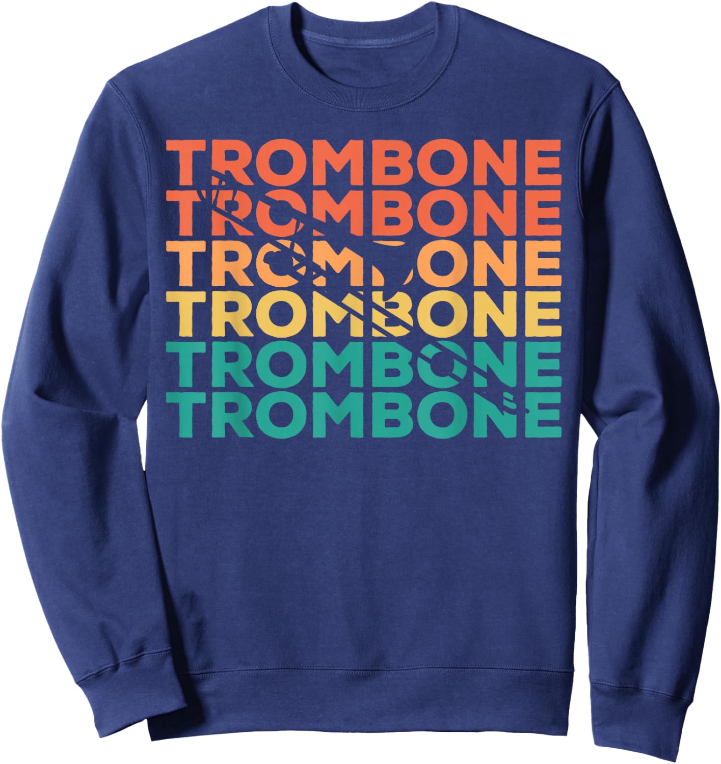 Retro Vintage Trombone Gift Trombone Players Sweatshirt - Sweatshirt | Navy