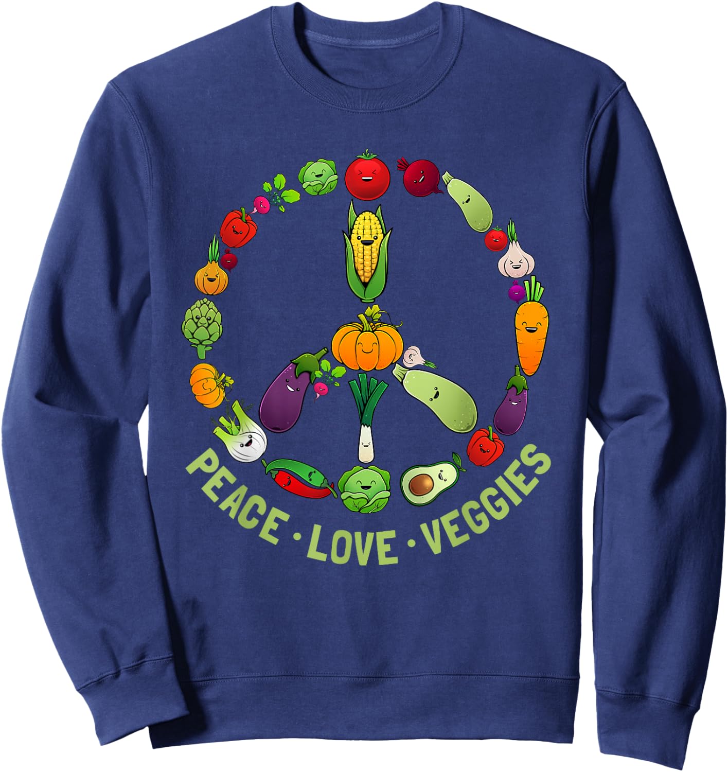 Funny Vegetarian Gift Men Women Cool Vegan Veggie Veganism Sweatshirt - Sweatshirt | Navy