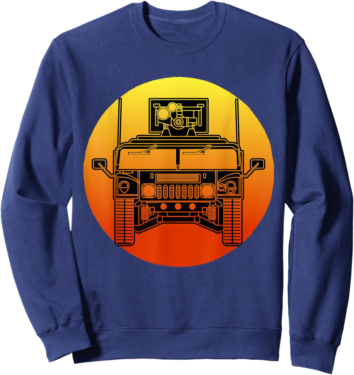Retro Humvee Military Combat Vehicle HMMWV Humvee Sweatshirt - Sweatshirt | Navy