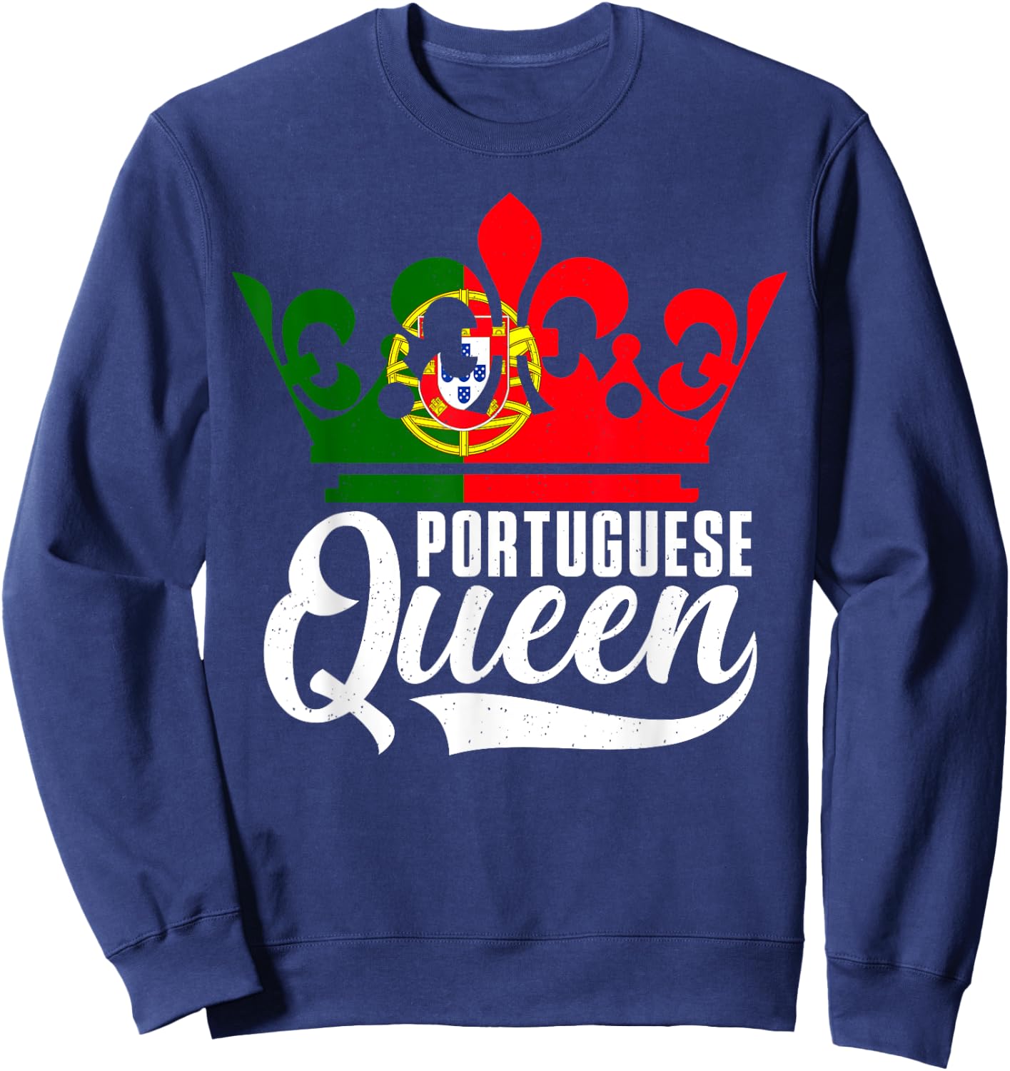 Portuguese Queen Flag Portugal Heritage-Pride Sweatshirt - Sweatshirt | Navy