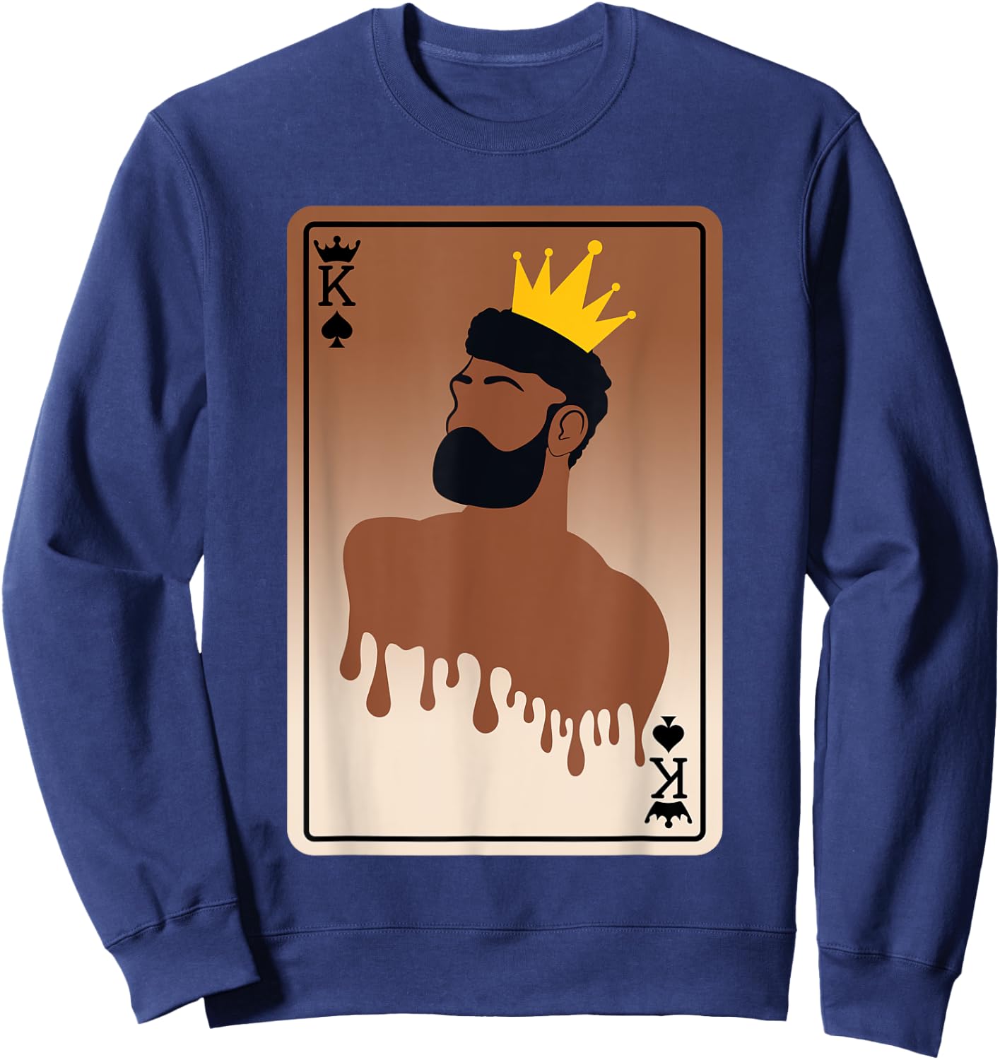 Spades King Card Afro American Black History Month Melanin Sweatshirt - Sweatshirt | Navy