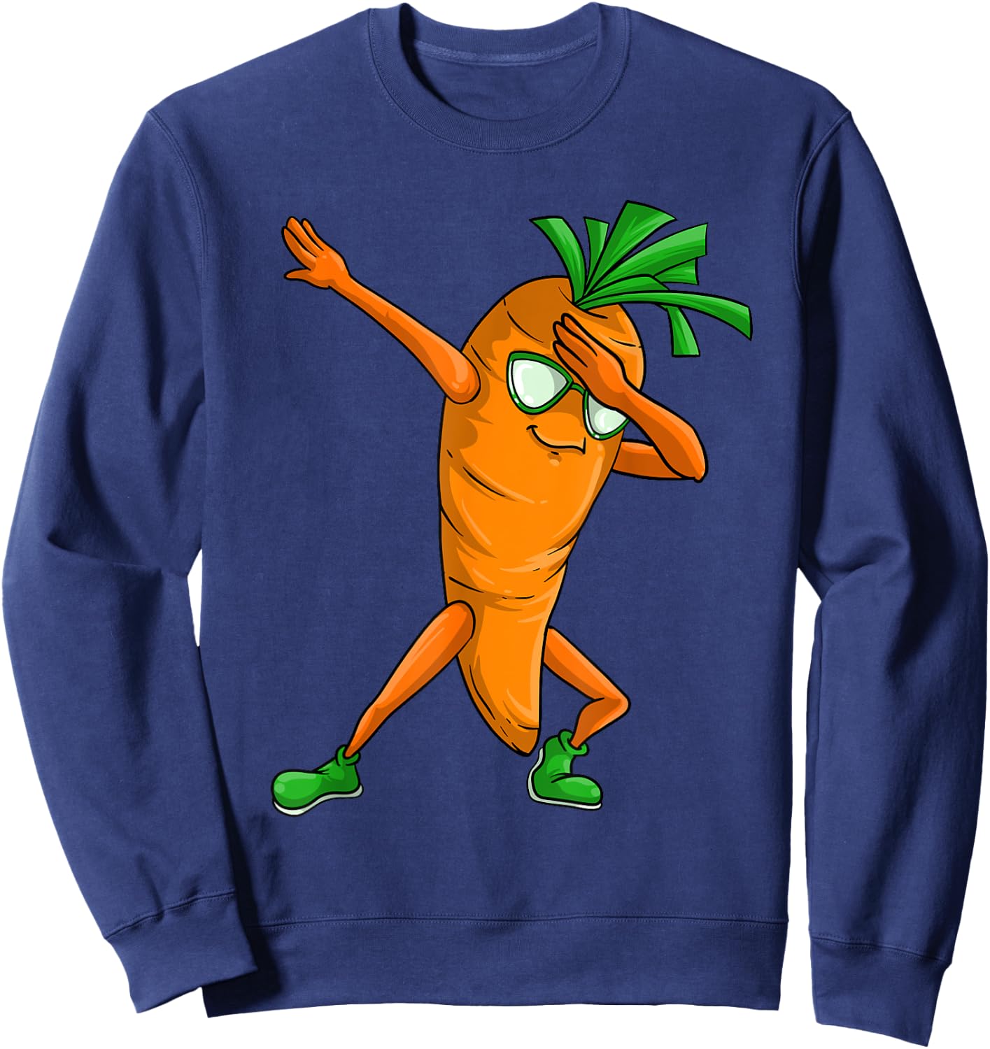 Funny Dabbing Carrot Gift | Cute Vegetable Lover Men Women Sweatshirt - Sweatshirt | Navy