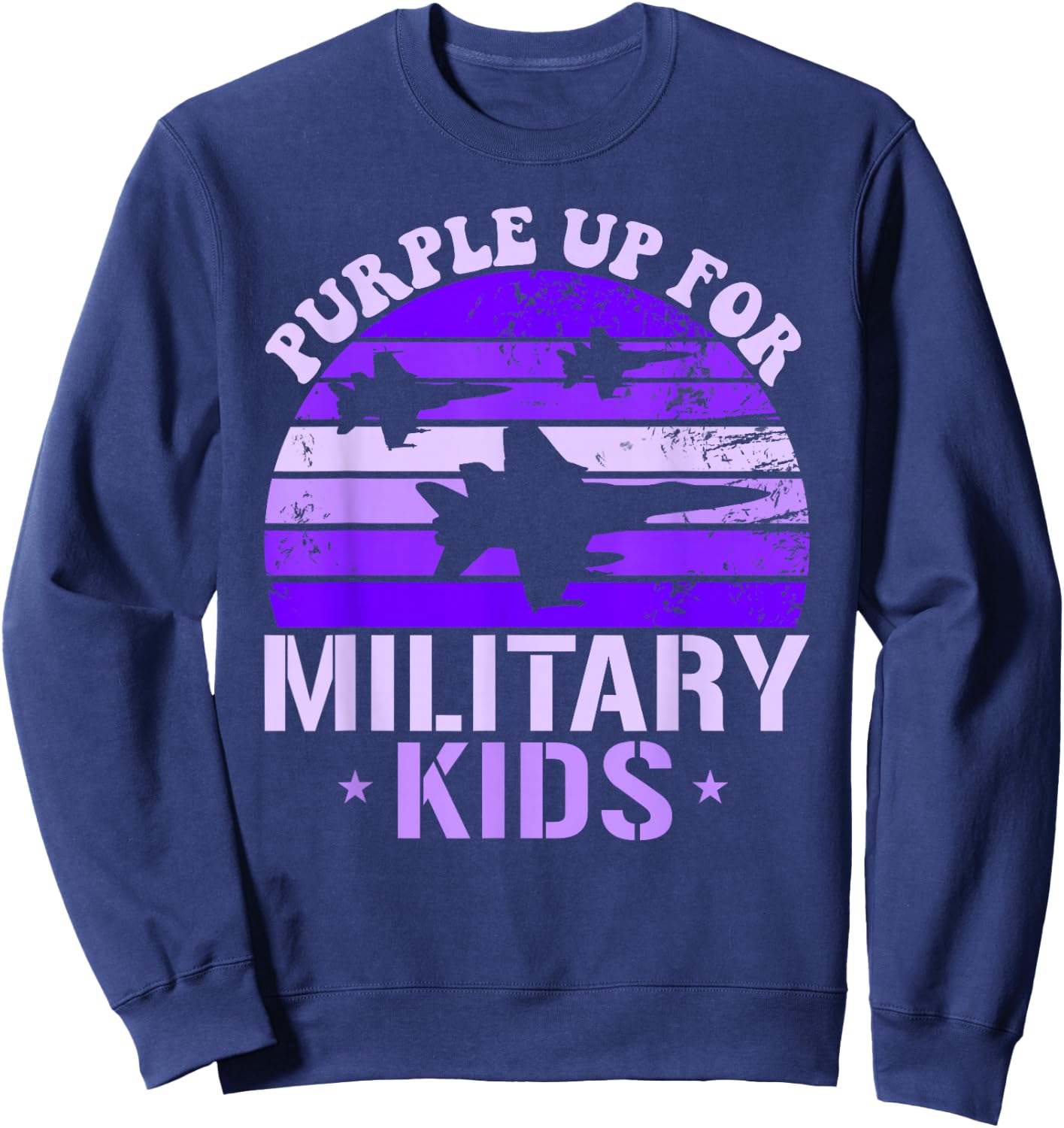Purple Up For Military Kids F-18 Hornet Kids Purple Up Sweatshirt - Sweatshirt | Navy