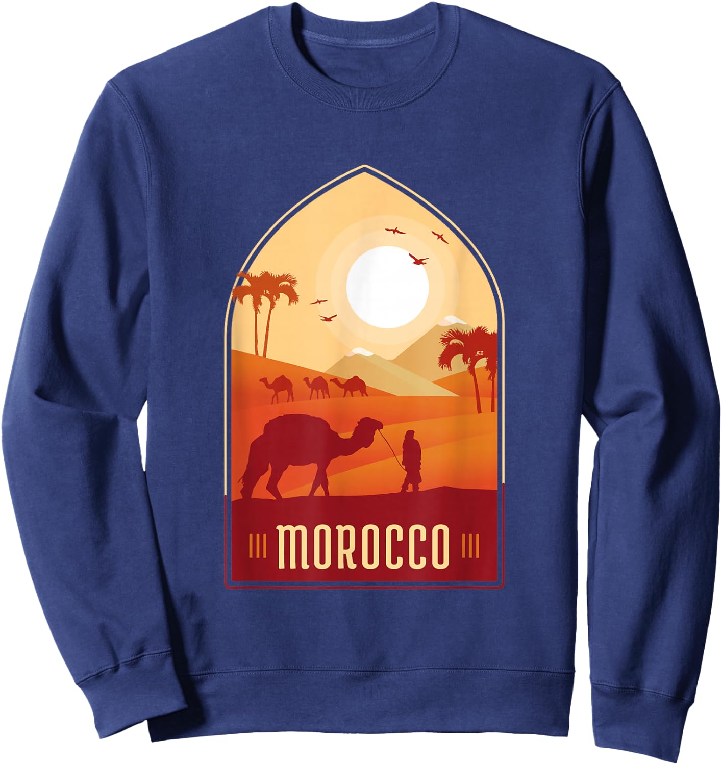 Morocco hospitality comfort health art history soccer fans Sweatshirt - Sweatshirt | Navy