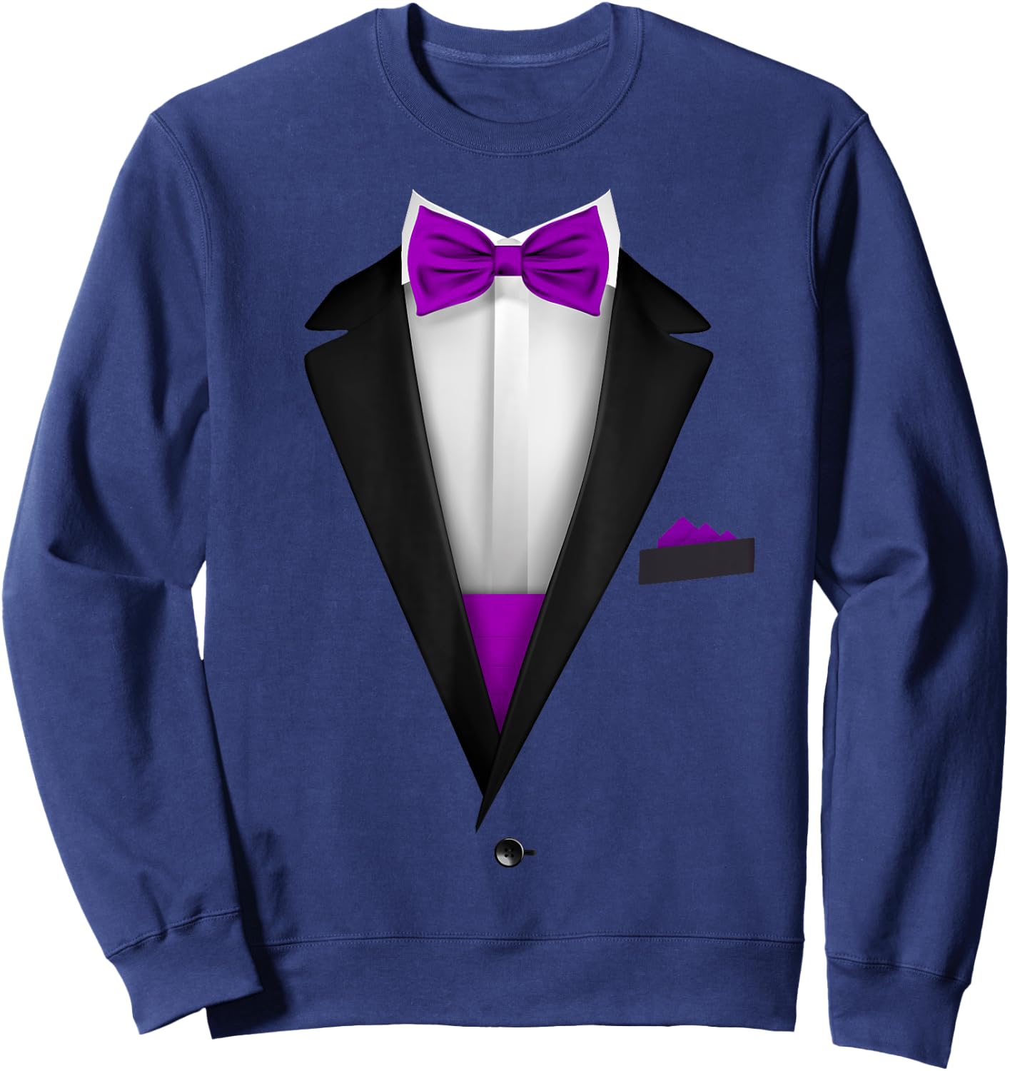 Tuxedo with Bowtie For Funny Wedding And Special Occasions Sweatshirt - Sweatshirt | Navy