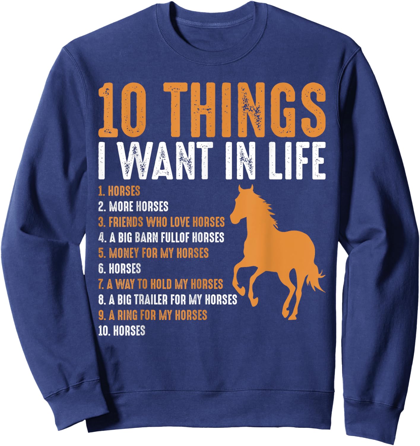 Funny Horse Shirt Women Kids Horse Lover Graphic Sweatshirt - Sweatshirt | Navy
