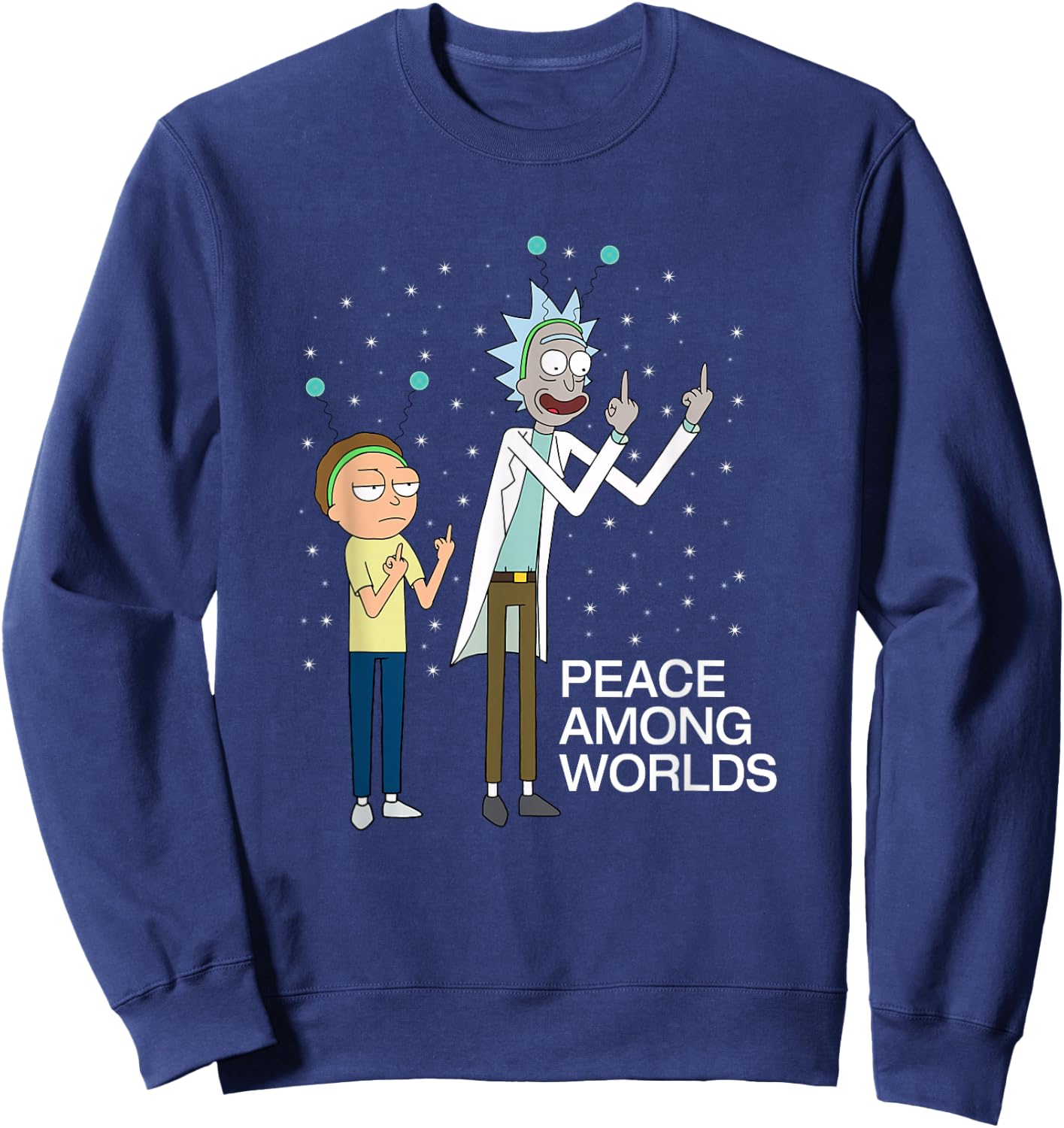 Rick and Morty Peace Among Worlds Sweatshirt - Sweatshirt | Navy