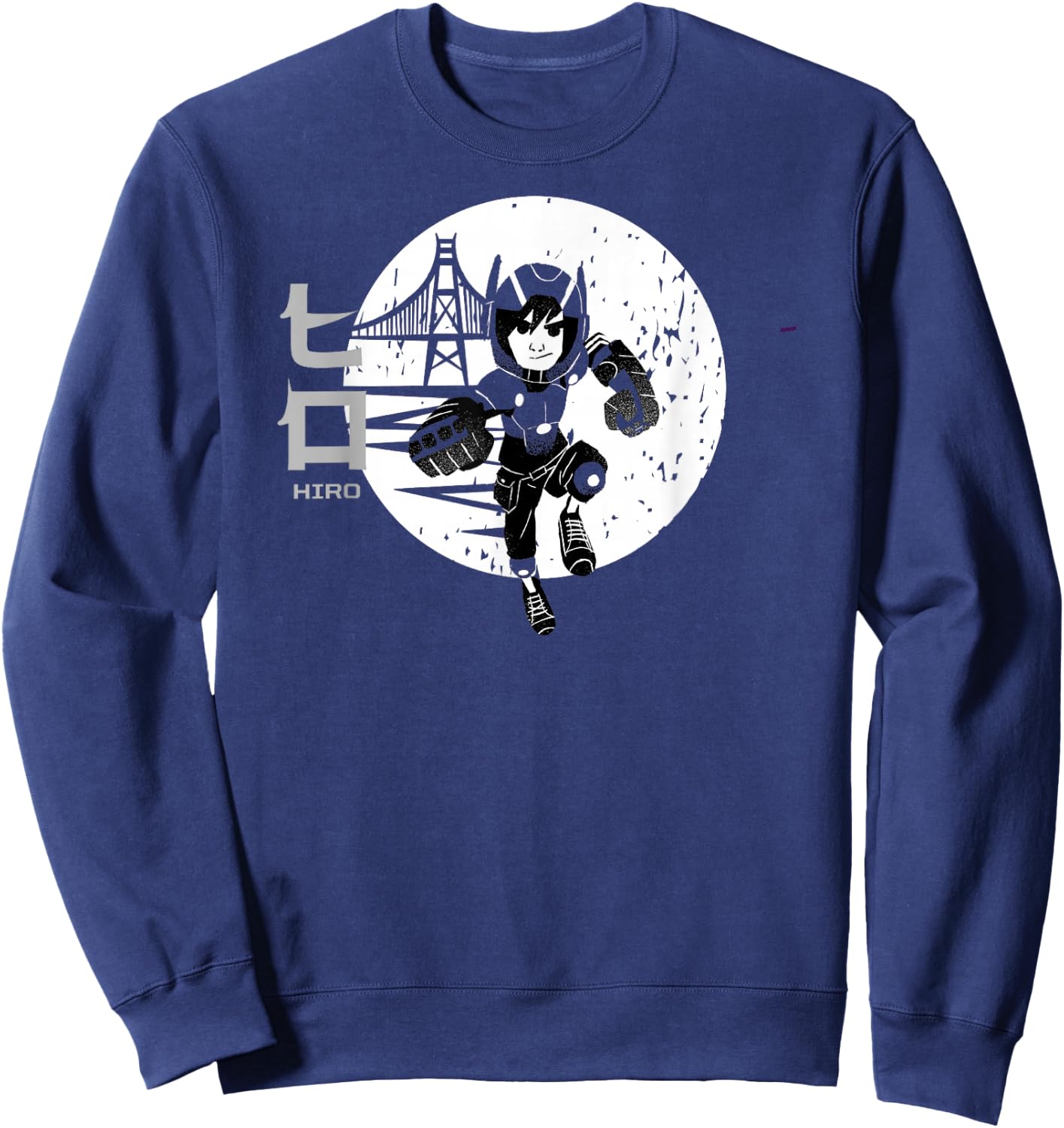 Disney Big Hero 6 Hiro Hamada Kanji San Fransokyo Vintage Sweatshirt - Sweatshirt | Navy