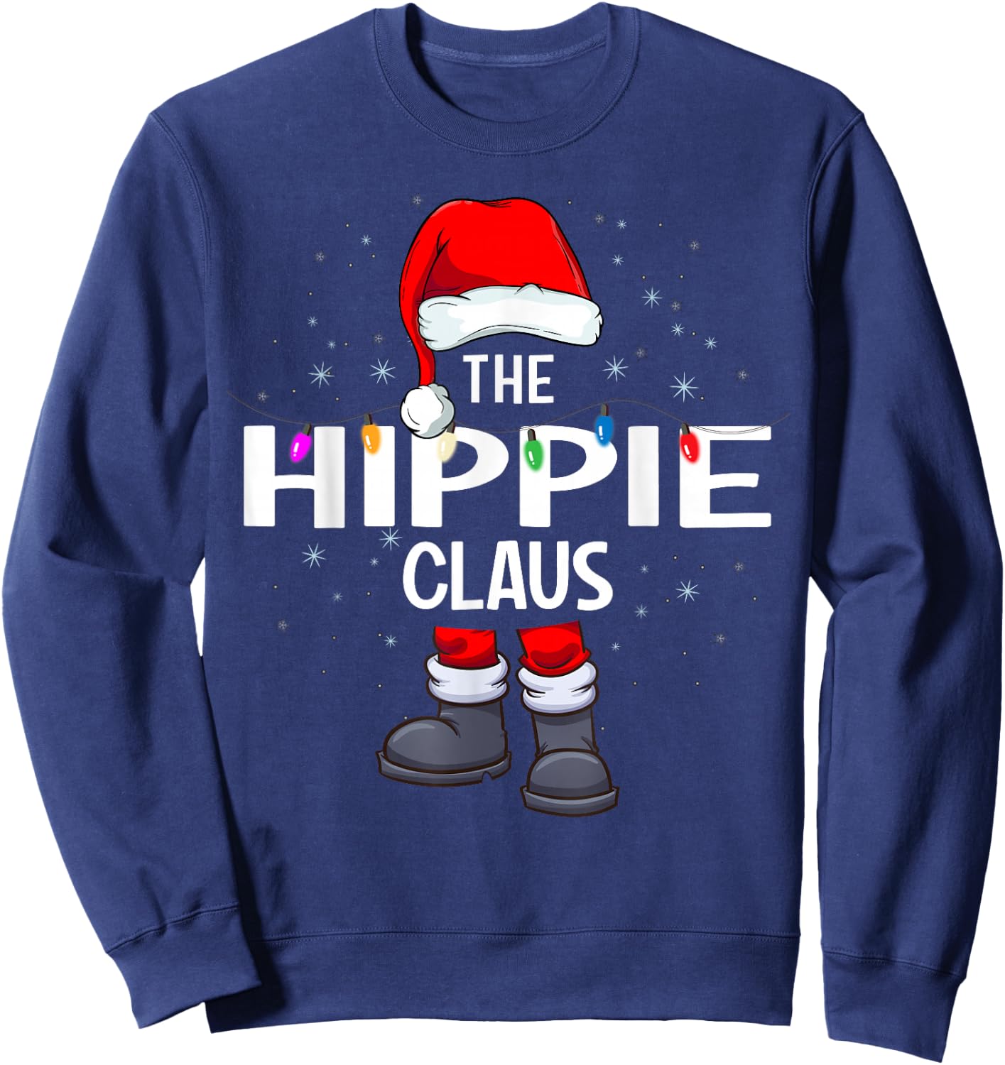 The Hippie Claus Matching Christmas Pajama Sweatshirt - Sweatshirt | Navy