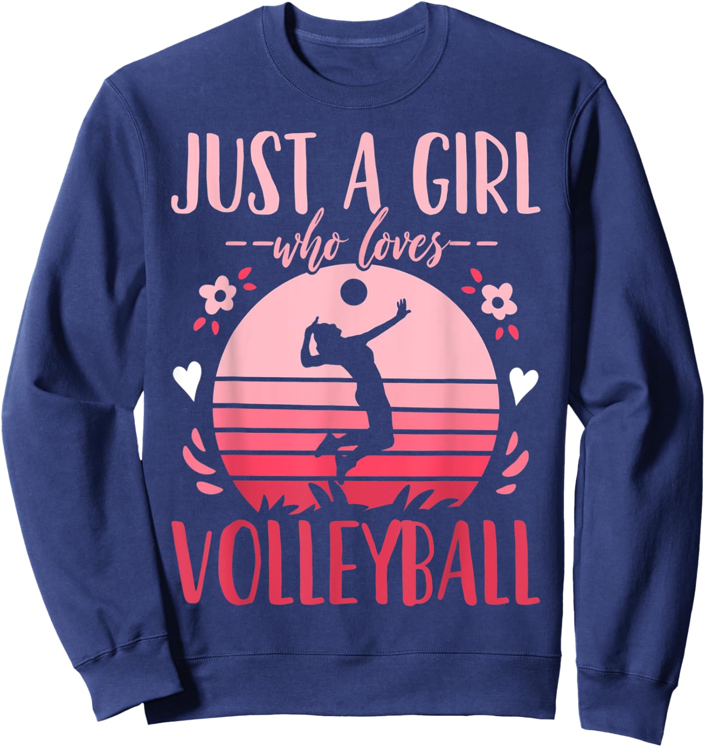 Volleyball Just a Girl Who Loves Volleyball Retro Sweatshirt - Sweatshirt | Navy