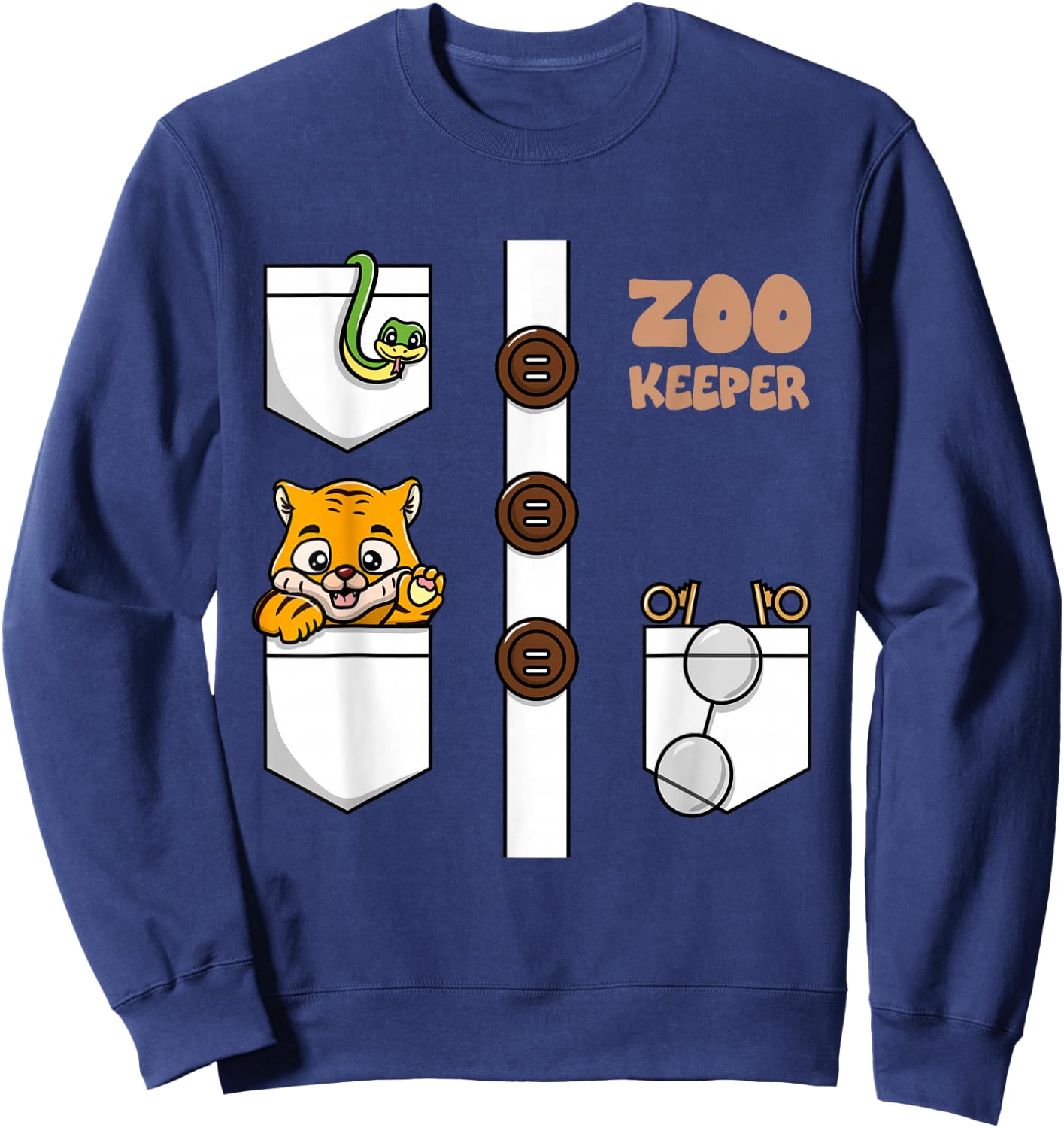 Funny Zookeeper Costume Zoo Keeper Boys Girls Sweatshirt - Sweatshirt | Navy