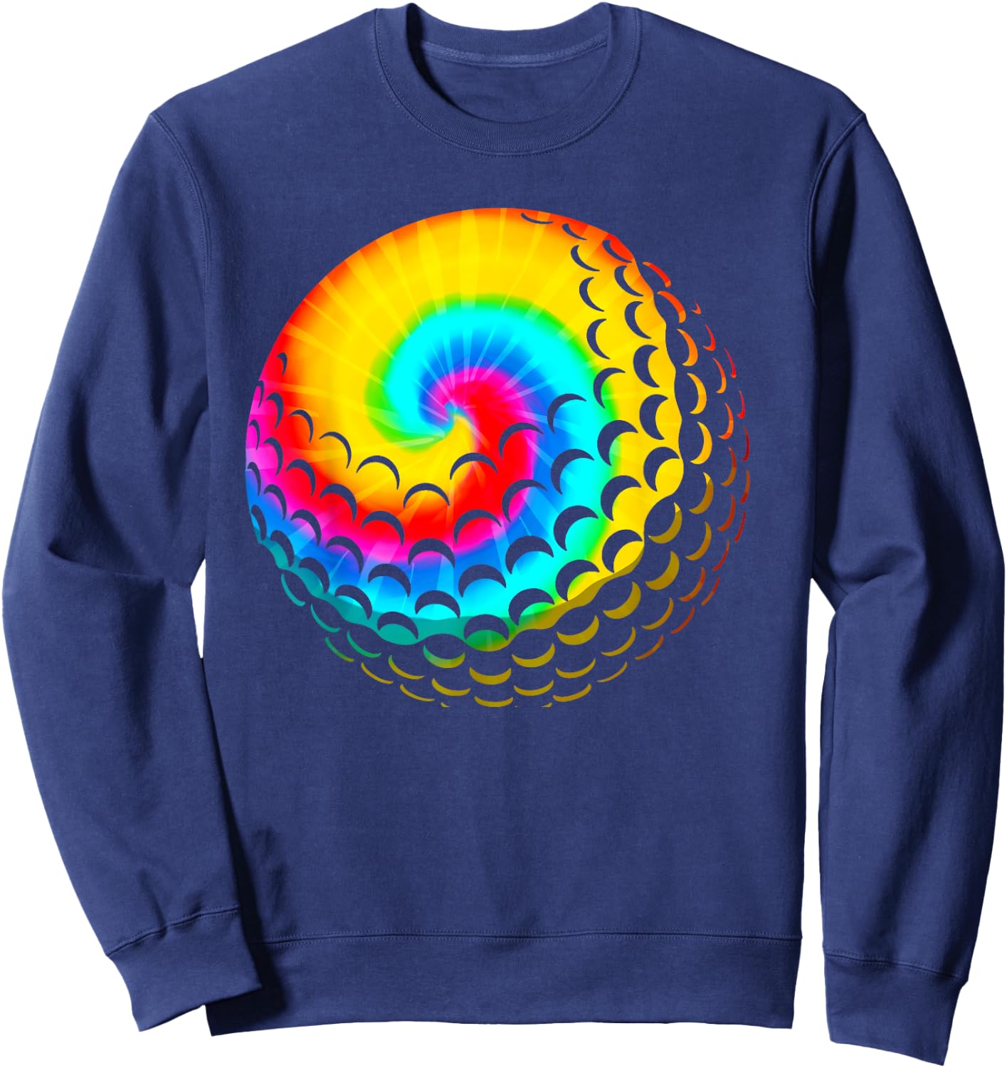 Cute Tie Dye Golf Gift Men Women Funny Rainbow Colored Ball Sweatshirt - Sweatshirt | Navy