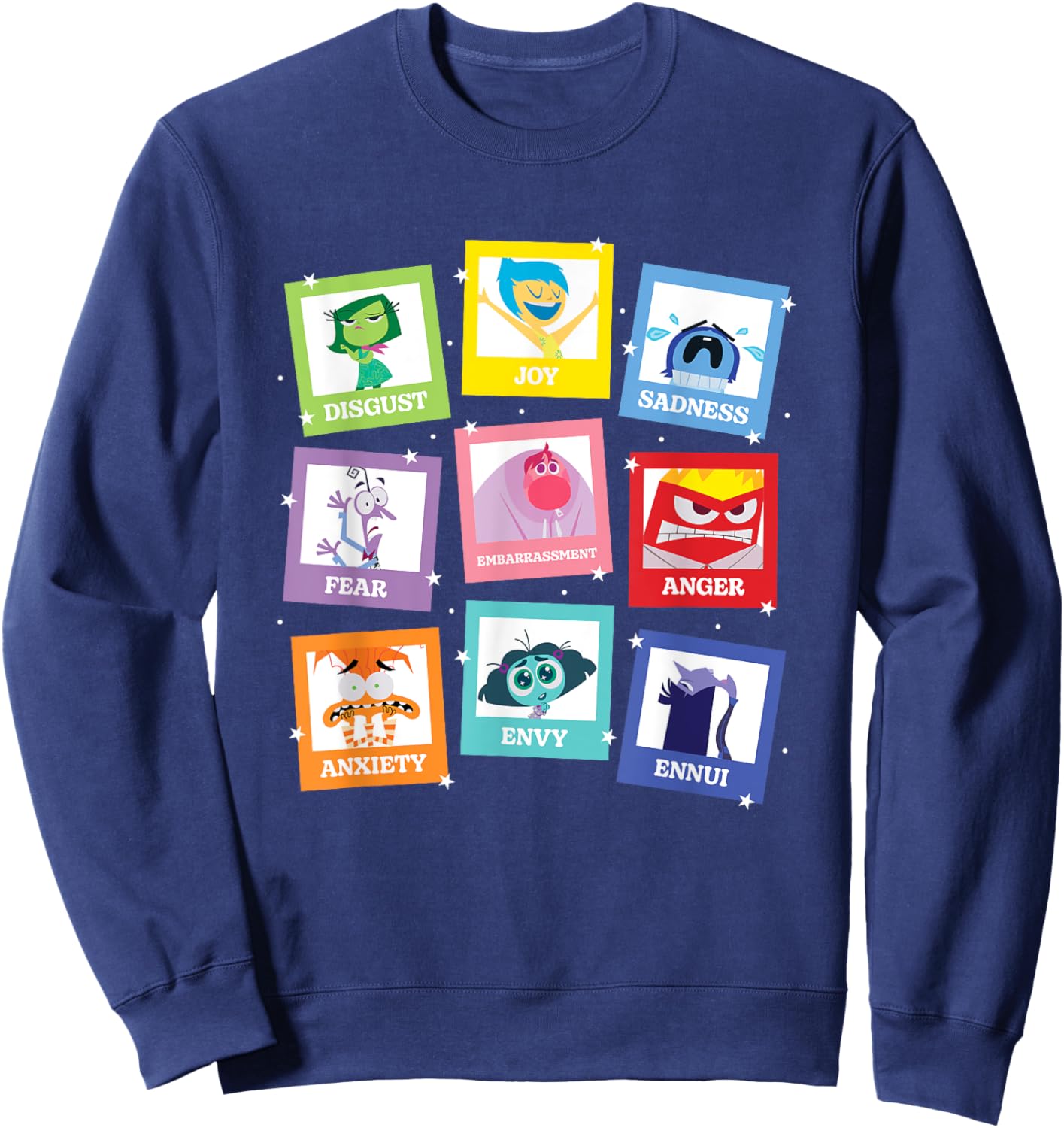 Disney Pixar Inside Out 2 Iconic Characters Big Chest Panels Sweatshirt - Sweatshirt | Navy