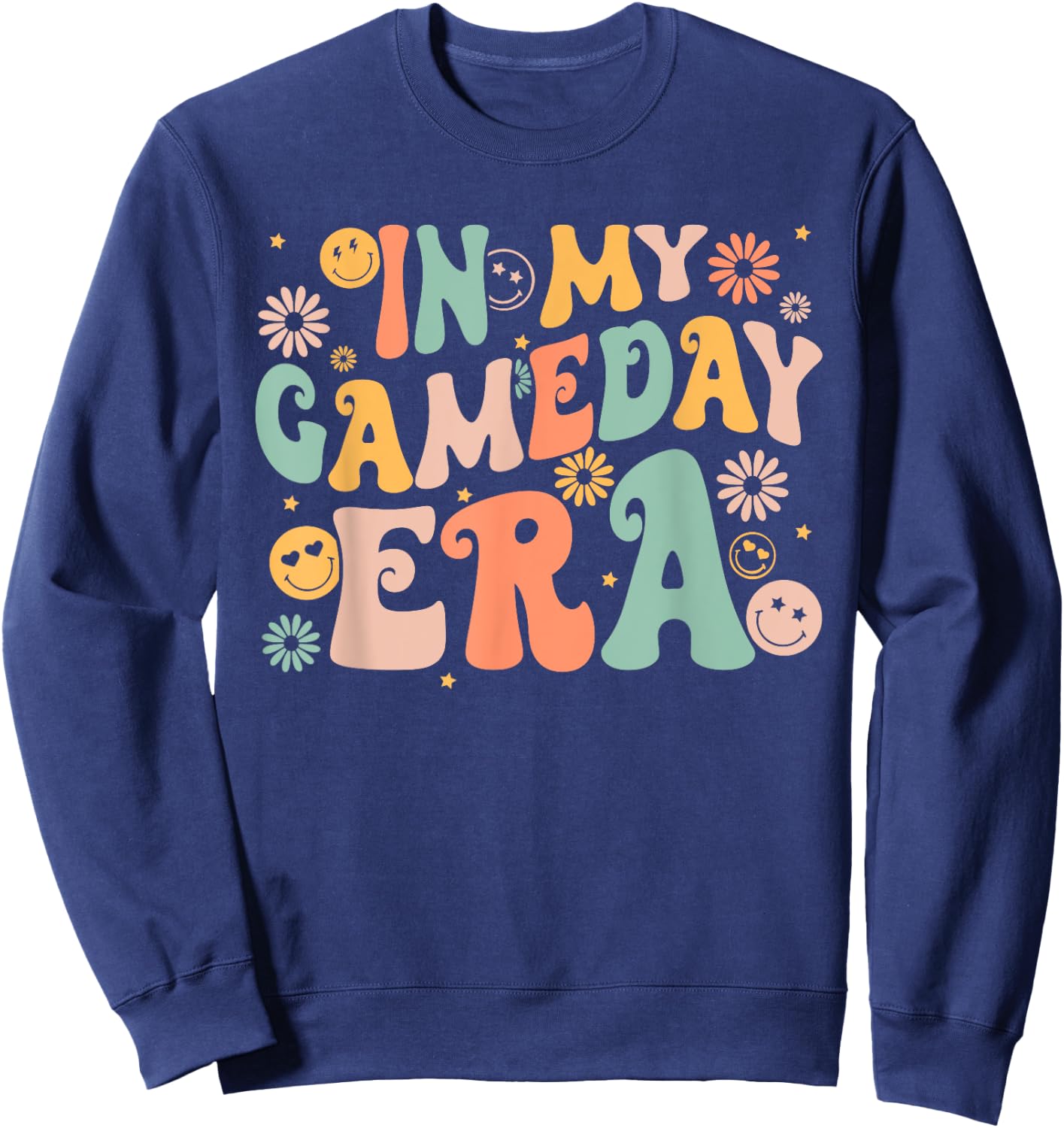 Groovy In My Game Day Era Game Day Vibes Girls Kids Sweatshirt - Sweatshirt | Navy