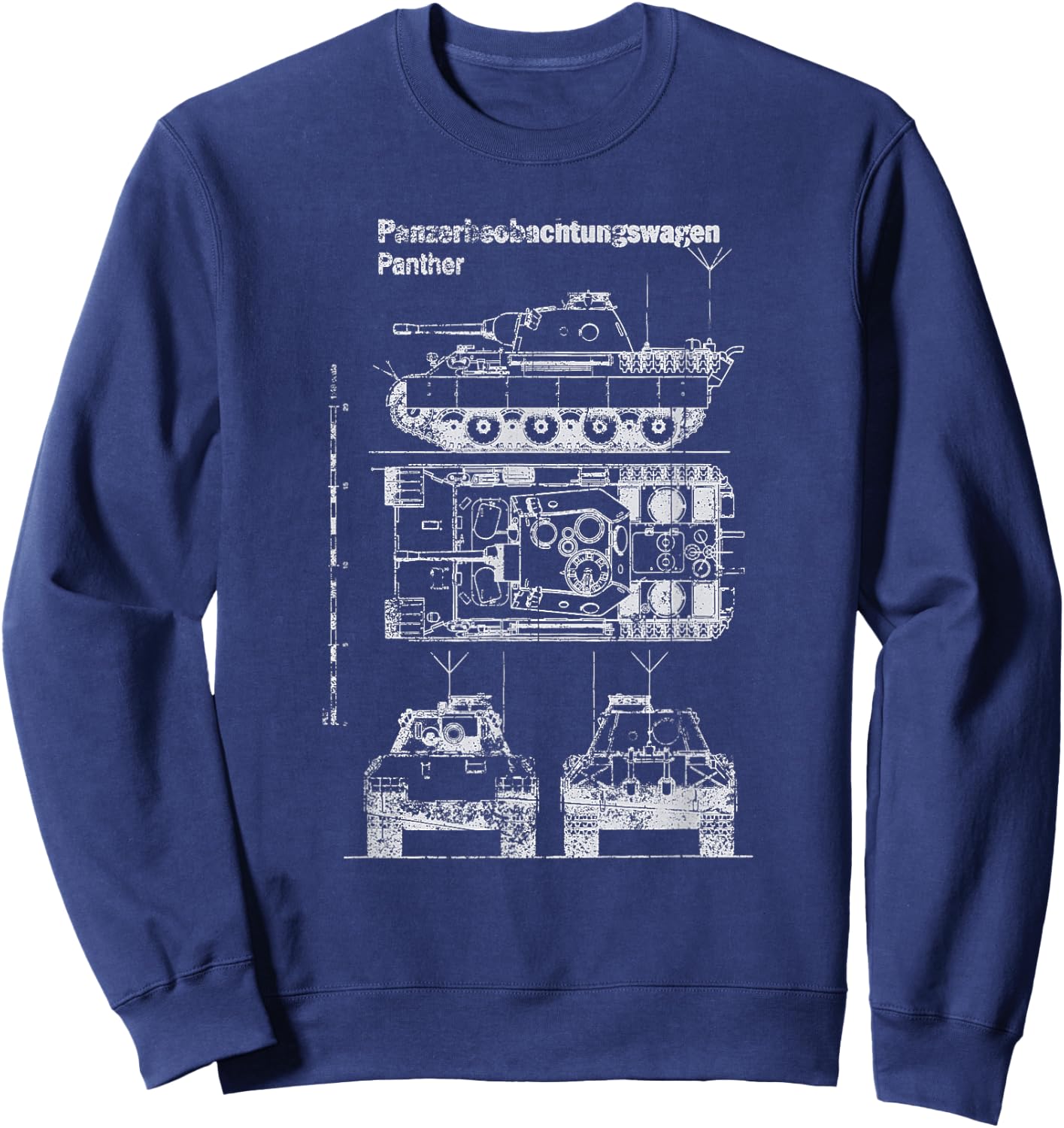 1942 German Panzer Panther Tank WWII Sd.Kfz. 171 Sweatshirt - Sweatshirt | Navy