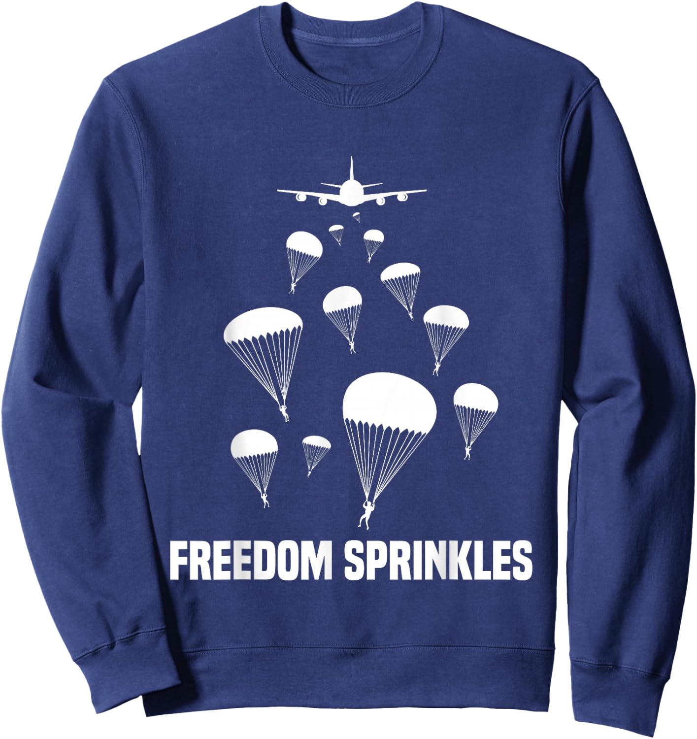 Paratrooper Freedom Sprinkles 82nd 101st Airborne Sweatshirt - Sweatshirt | Navy