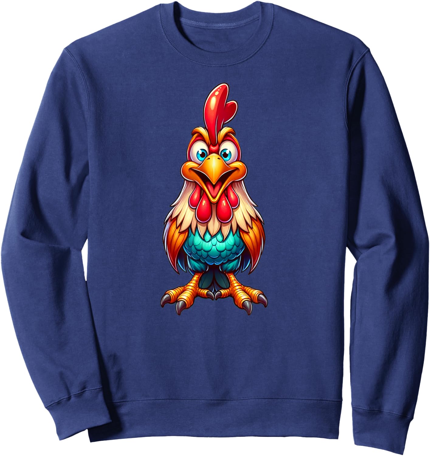 Funny Chicken , Small, Black Sweatshirt - Sweatshirt | Navy