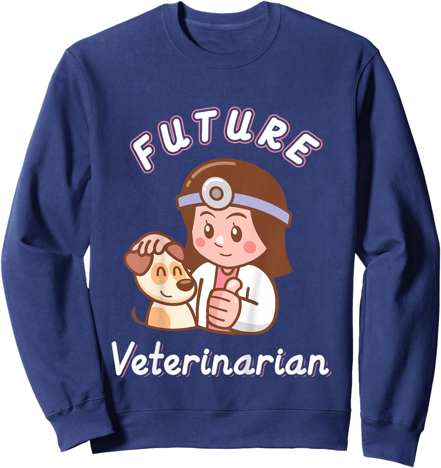 Kids Future Veterinarian Shirt Vet Costume Animal Lover Sweatshirt - Sweatshirt | Navy