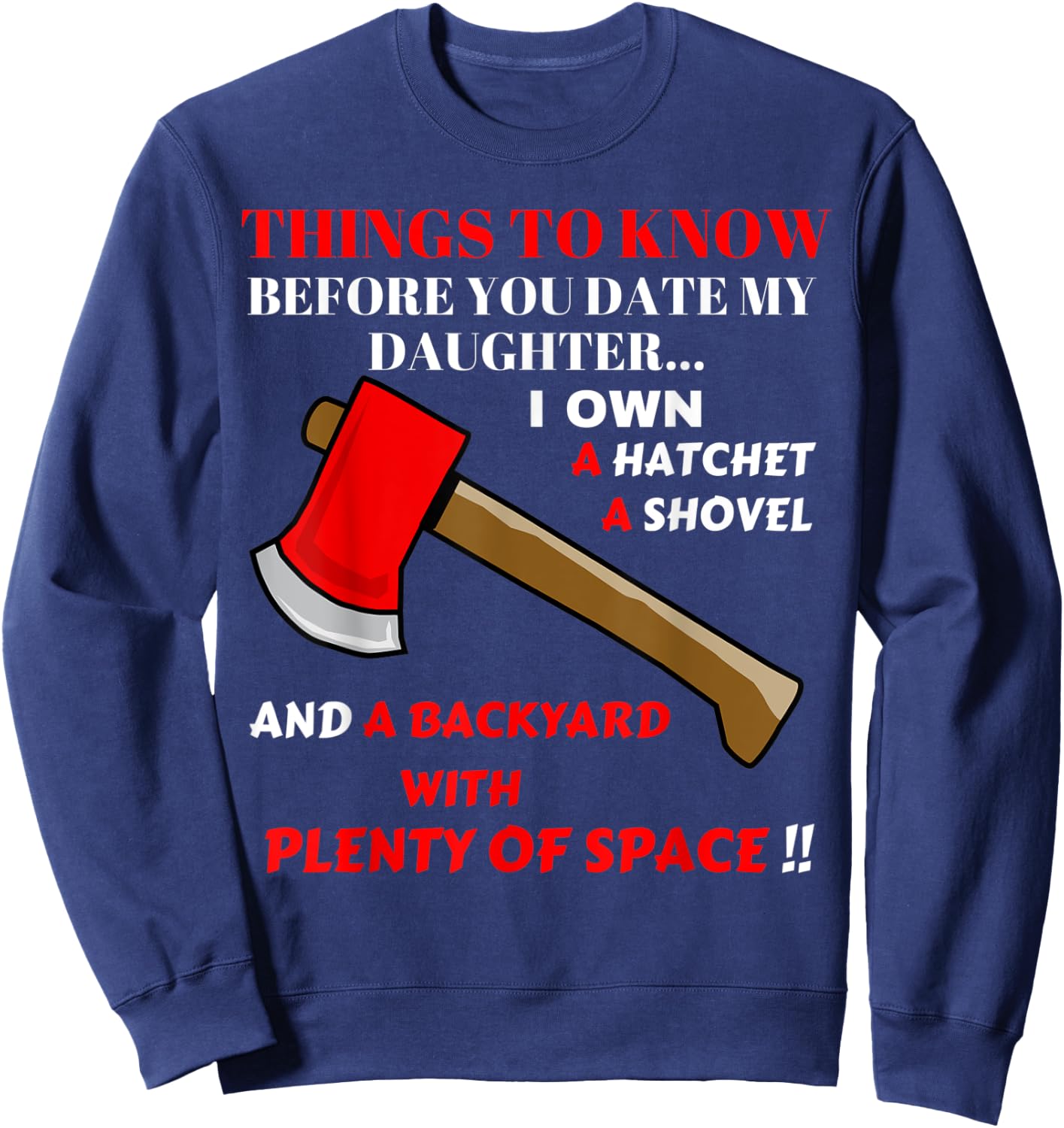 Funny Overprotective Superhero Parents Mum Dad Daughter Sweatshirt - Sweatshirt | Navy