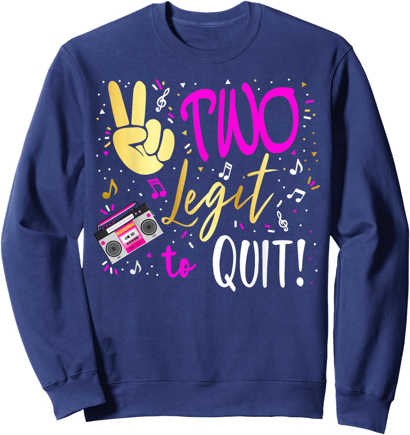 Two 2nd. Birthday Party Matching Costume Sweatshirt - Sweatshirt | Navy