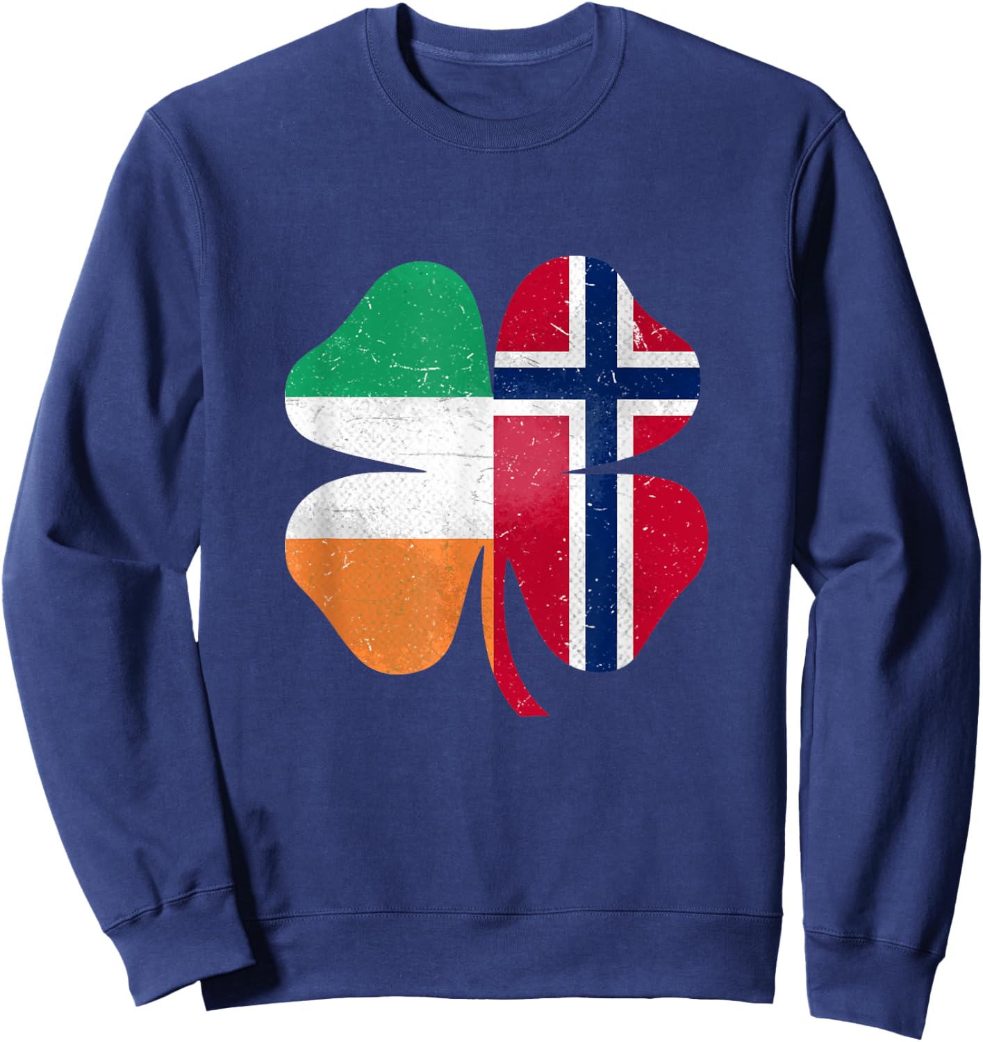 Norwegian Irish Shamrock Norway Ireland St. Patrick's Day Sweatshirt - Sweatshirt | Navy