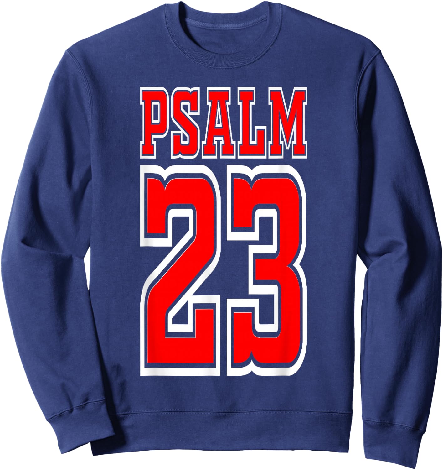 Psalm 23 Jersey Style Sweatshirt - Sweatshirt | Navy