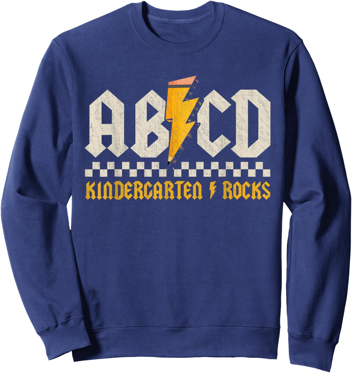 ABCD Kindergarten Rocks Pencil Lightning Students Teachers Sweatshirt - Sweatshirt | Navy