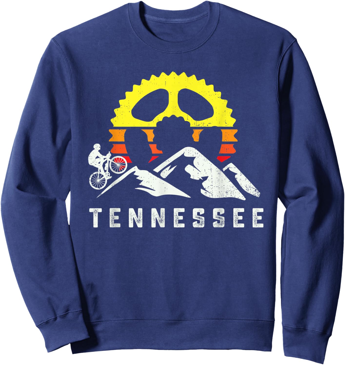 Tennessee Mountain Biking Retro Bike Rider MTB Cyclist Race Sweatshirt - Sweatshirt | Navy