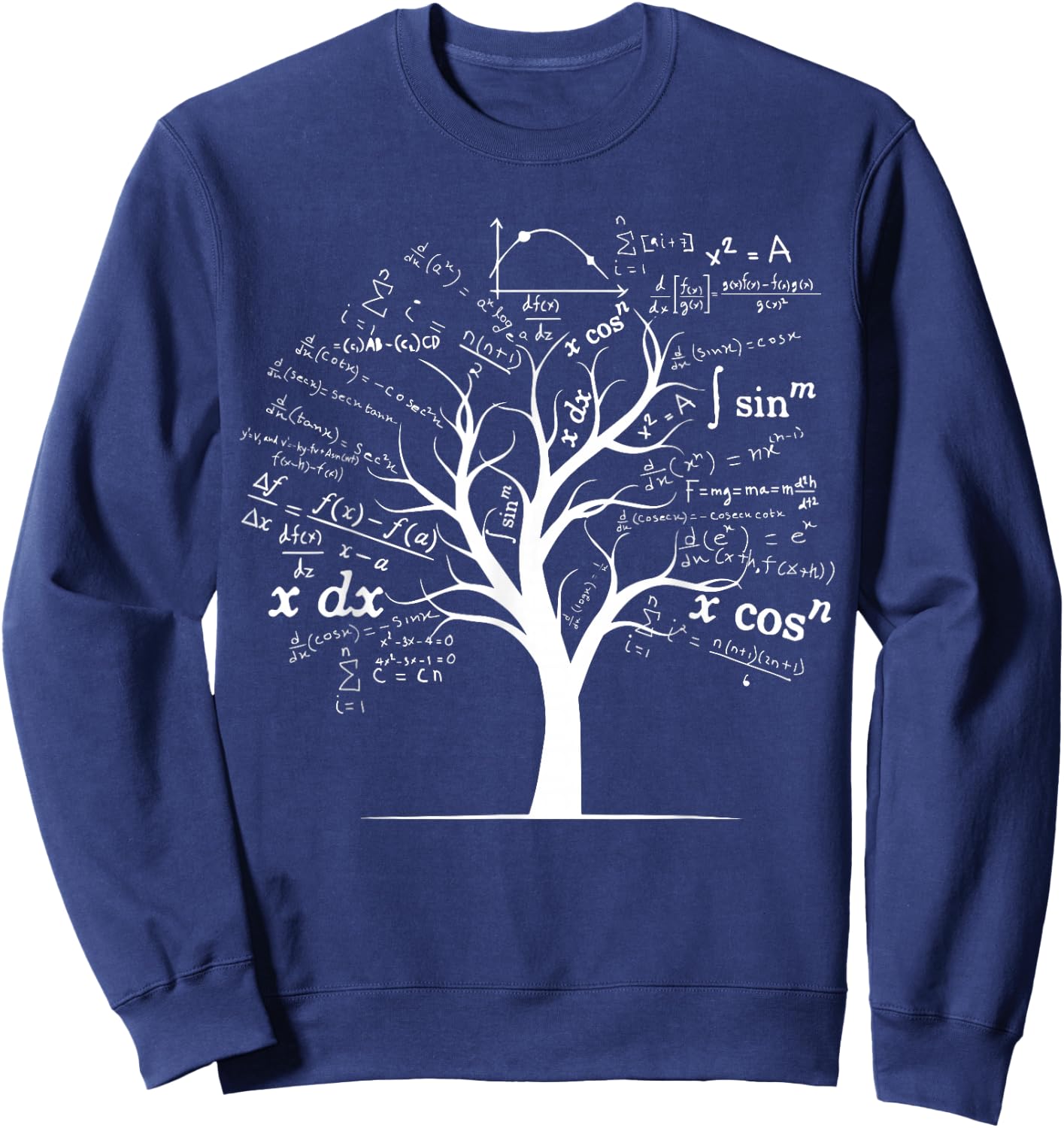Funny AP Calculus Algebra Tree Math Teacher Nerd Geek Gifts Small Sweatshirt - Sweatshirt | Navy
