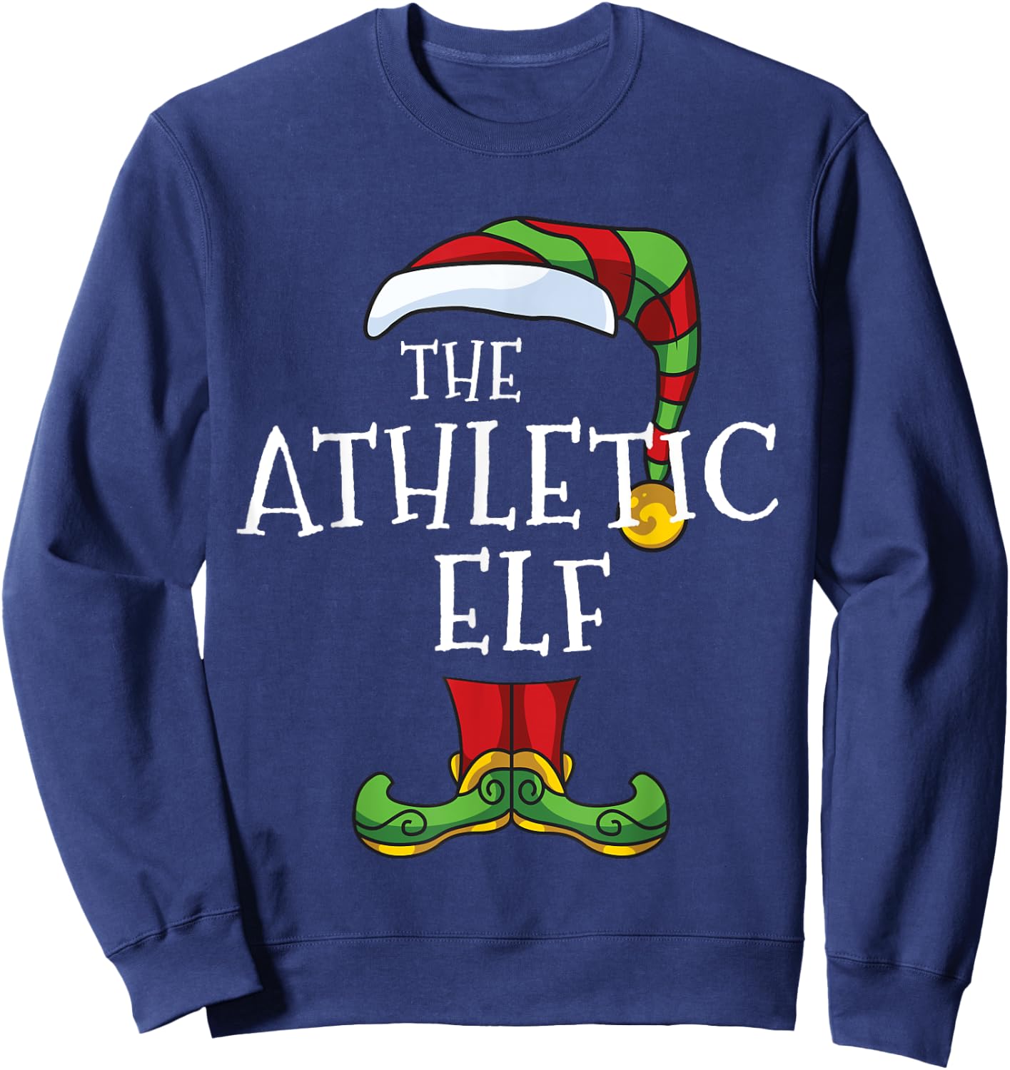 Athletic Elf Family Matching Christmas Group Funny Holiday Sweatshirt - Sweatshirt | Navy