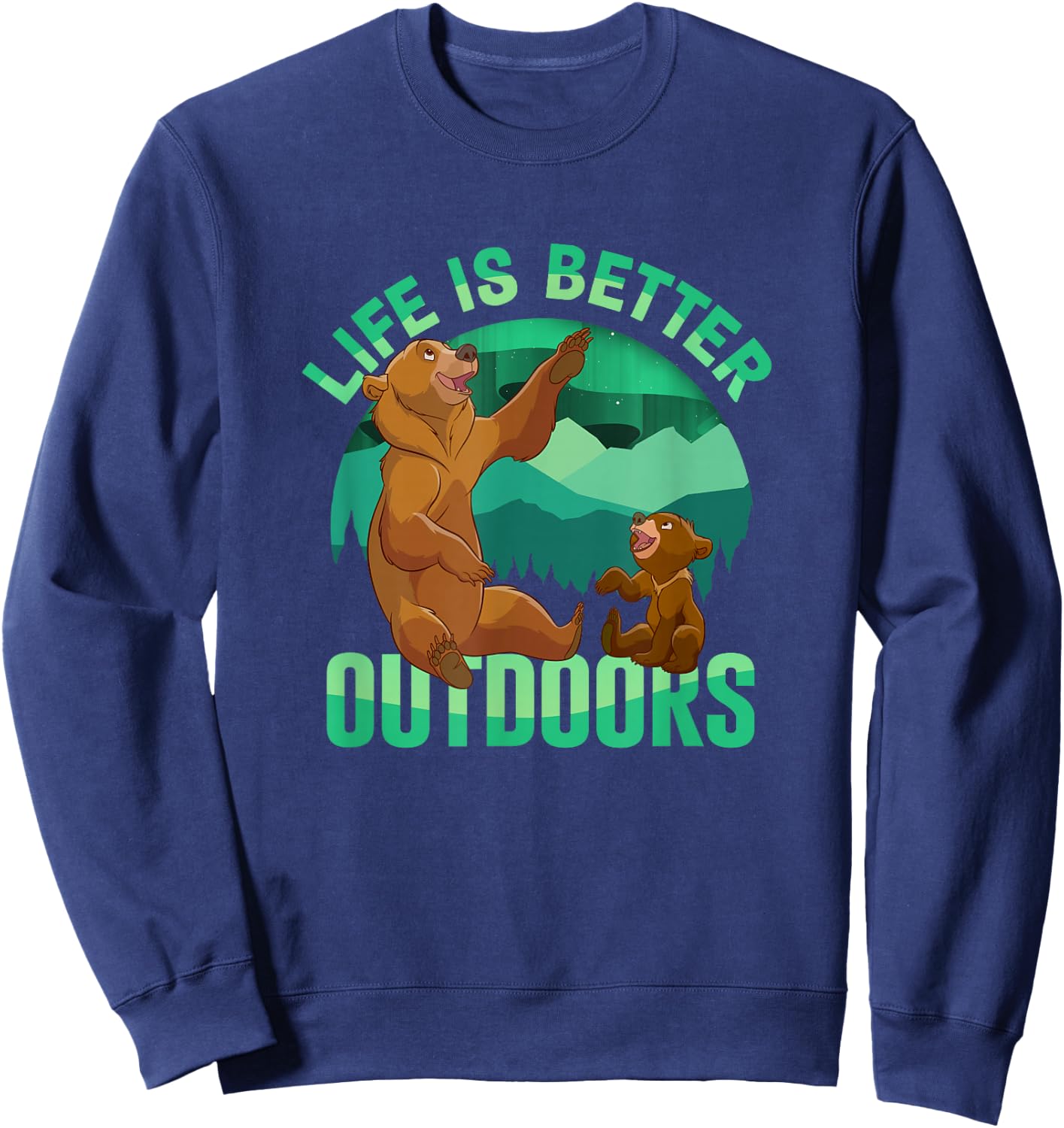Disney Brother Bear Life Is Better Outdoors Retro Badge Sweatshirt - Sweatshirt | Navy