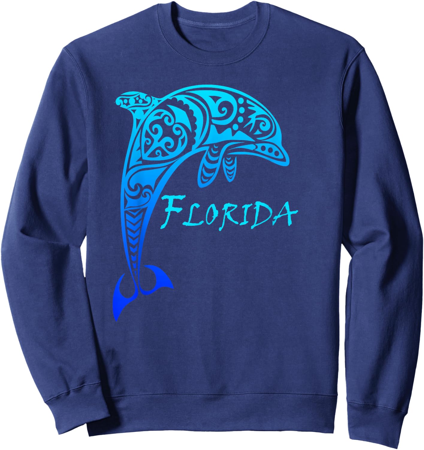 Florida Vacation Vintage Retro Dolphin Small Sweatshirt - Sweatshirt | Navy