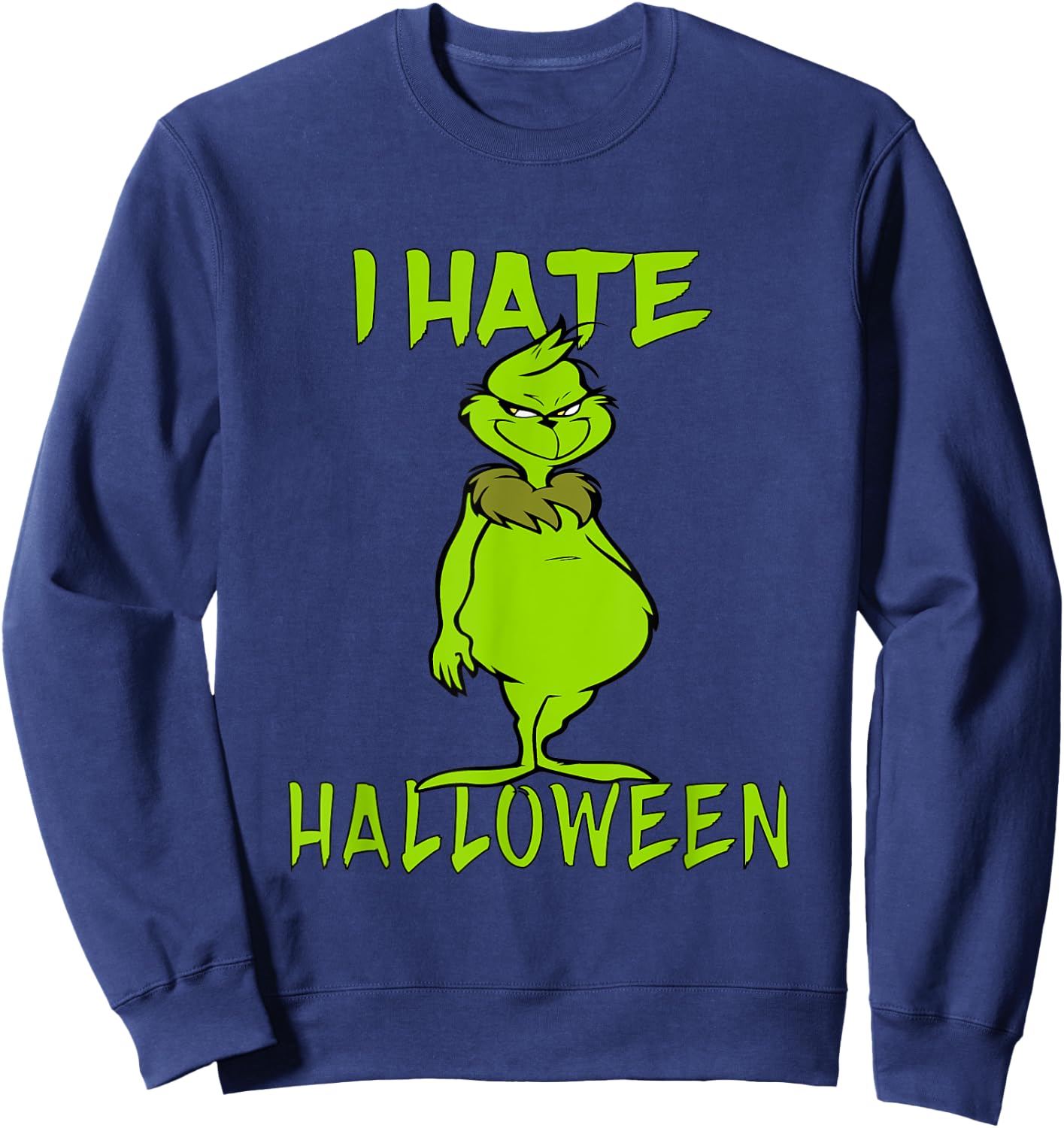 Anti Halloween I Hate Halloween, Sarcastic Saying Meme Sweatshirt - Sweatshirt | Navy