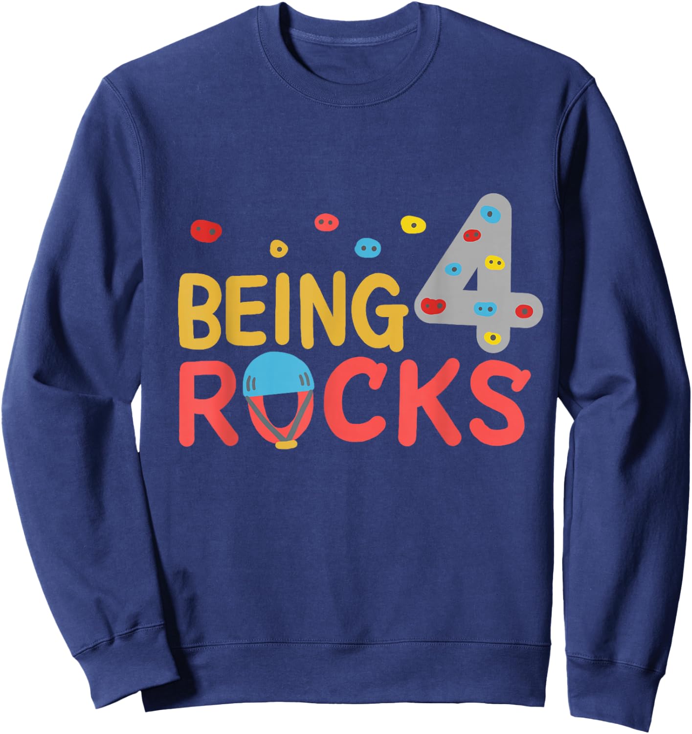 4th Birthday Climbing Gift Sweatshirt - Sweatshirt | Navy